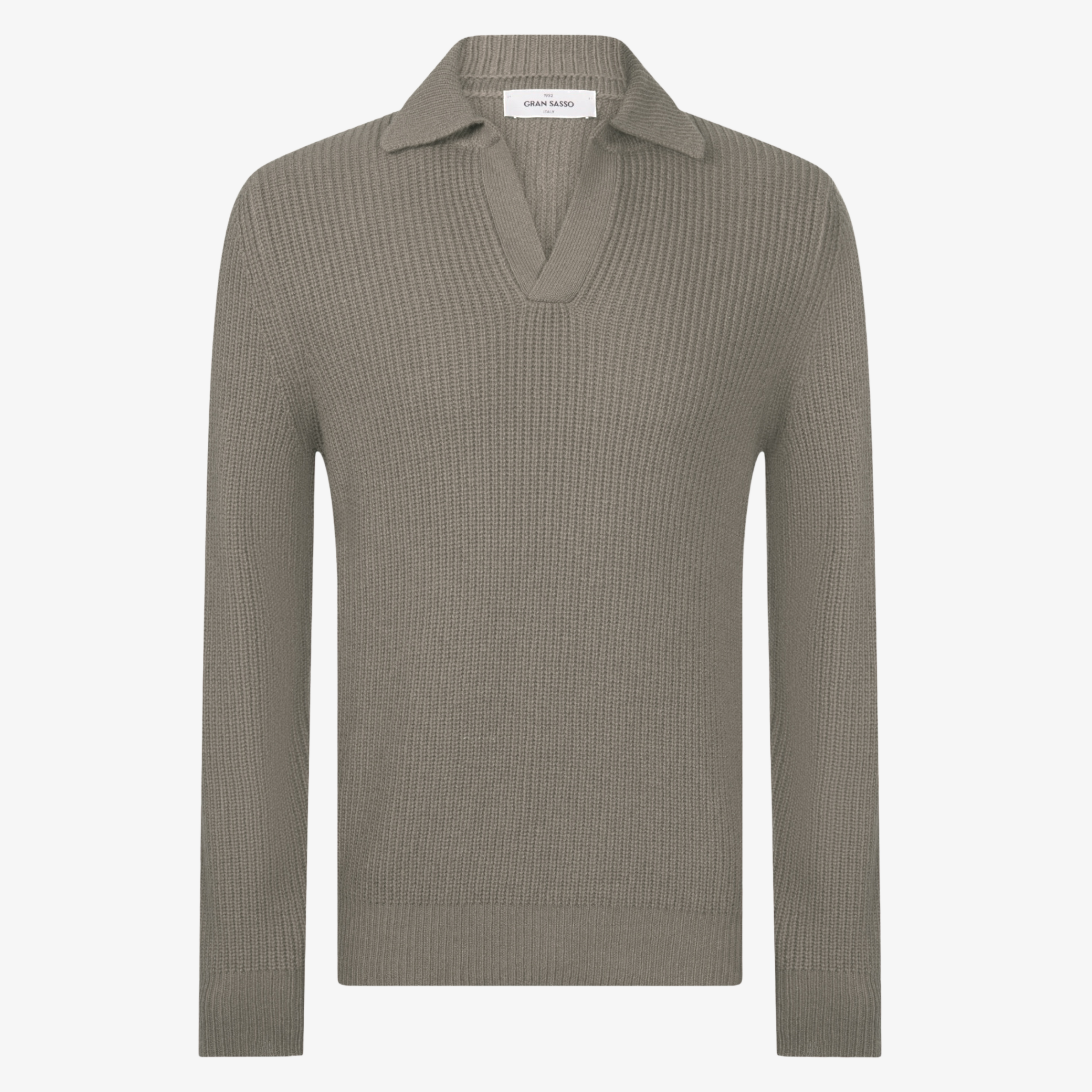 Gran Sasso Open Collar Polo Knitted Jumper - Beige