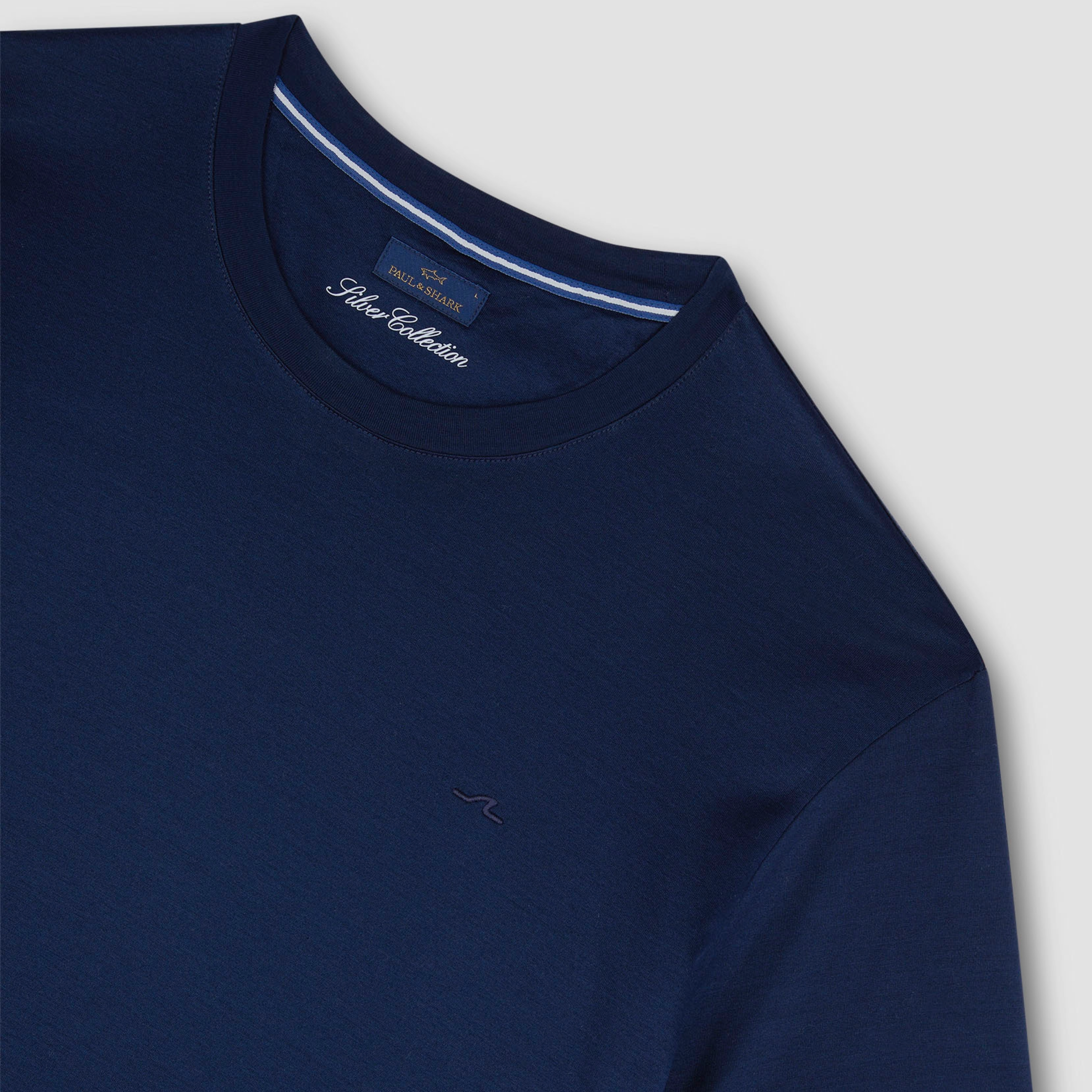 Paul & Shark Silver Collection Perlé Cotton T Shirt - Blue
