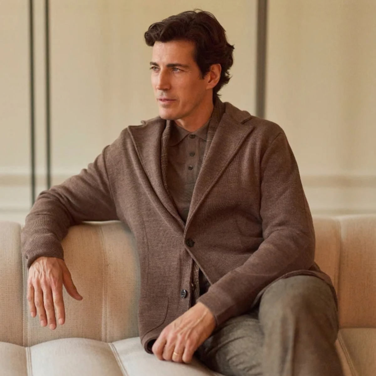 Sand Milano Knit Cardigan - Dark Camel