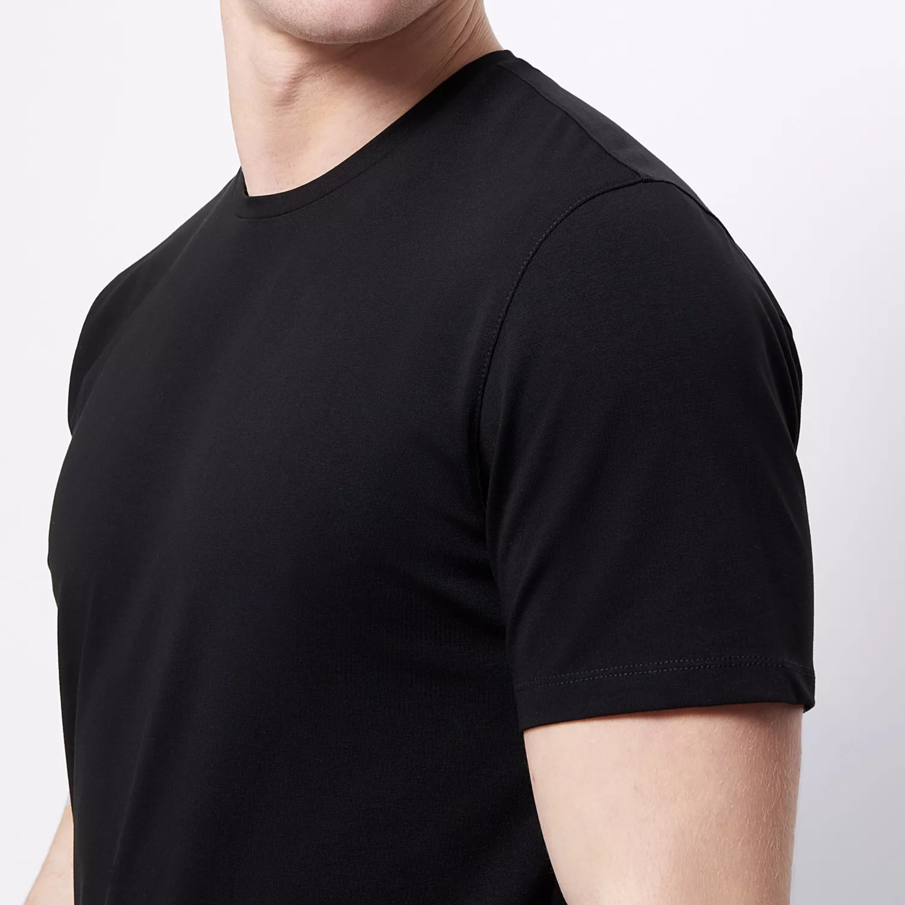 Remus Tapered Fit Cotton-Stretch T-Shirt - Black