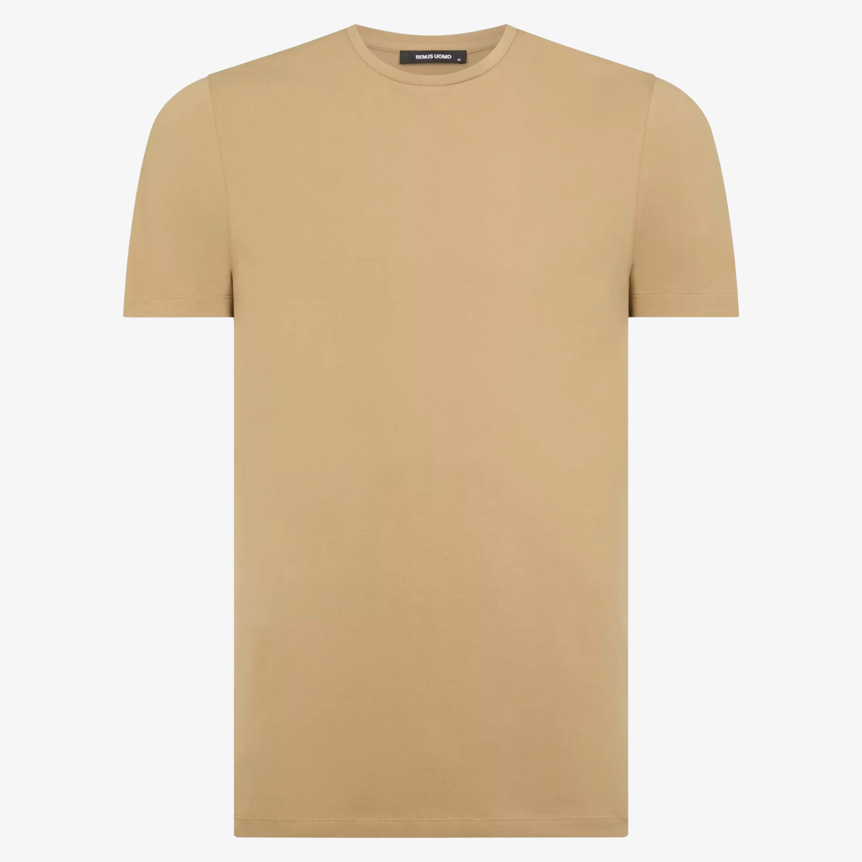 Remus Tapered Fit Cotton-Stretch T Shirt - Beige