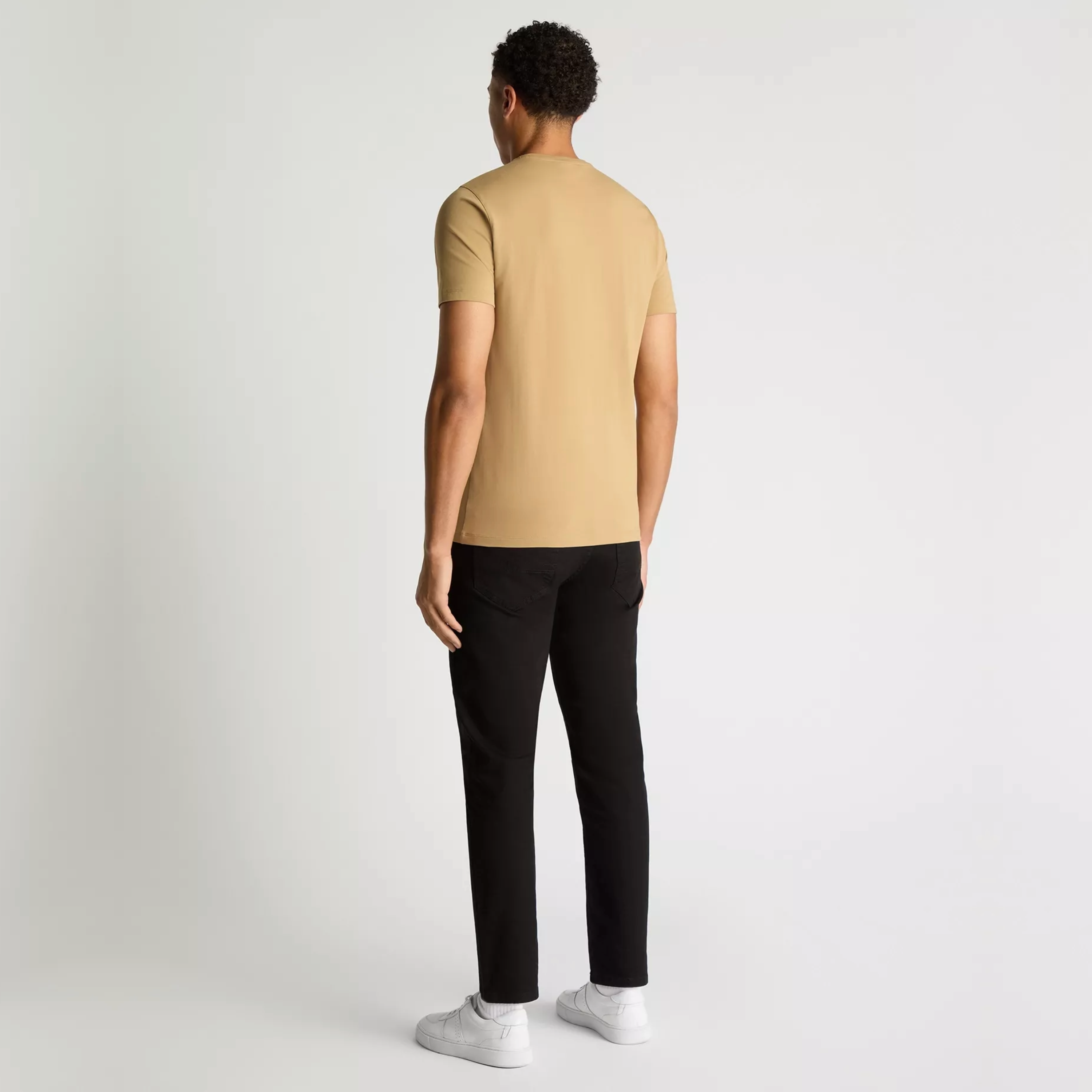 Remus Tapered Fit Cotton-Stretch T Shirt - Beige