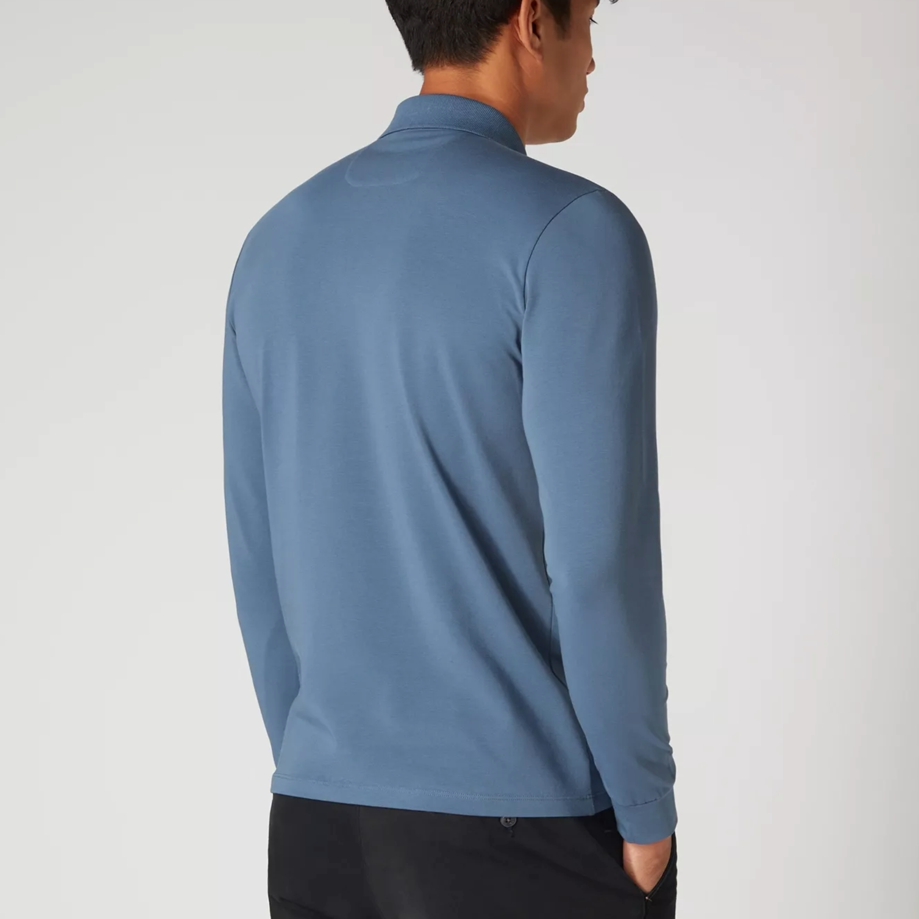 Remus Long Sleeve Button Polo Shirt - Blue