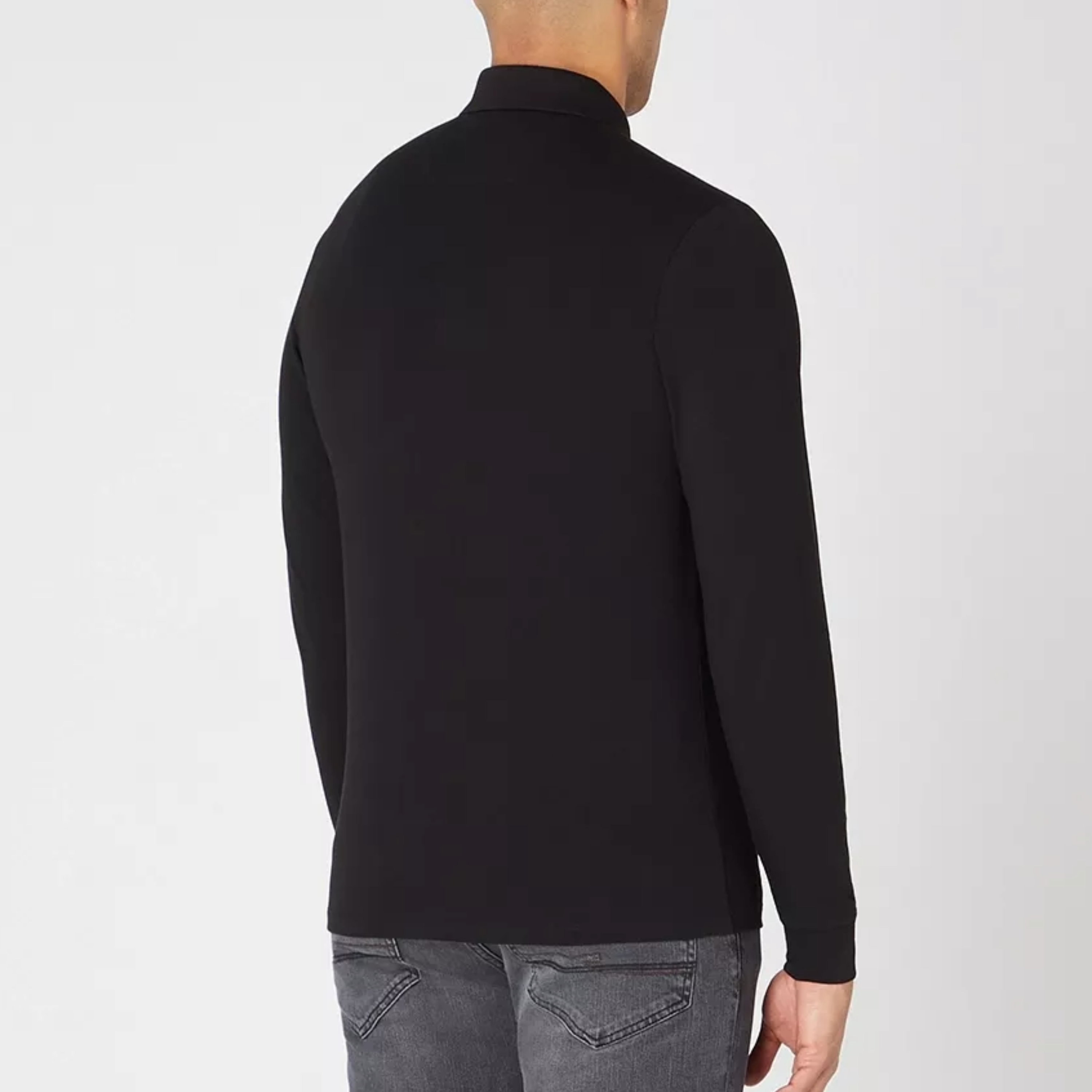 Remus Long Sleeve Button Polo Shirt - Black
