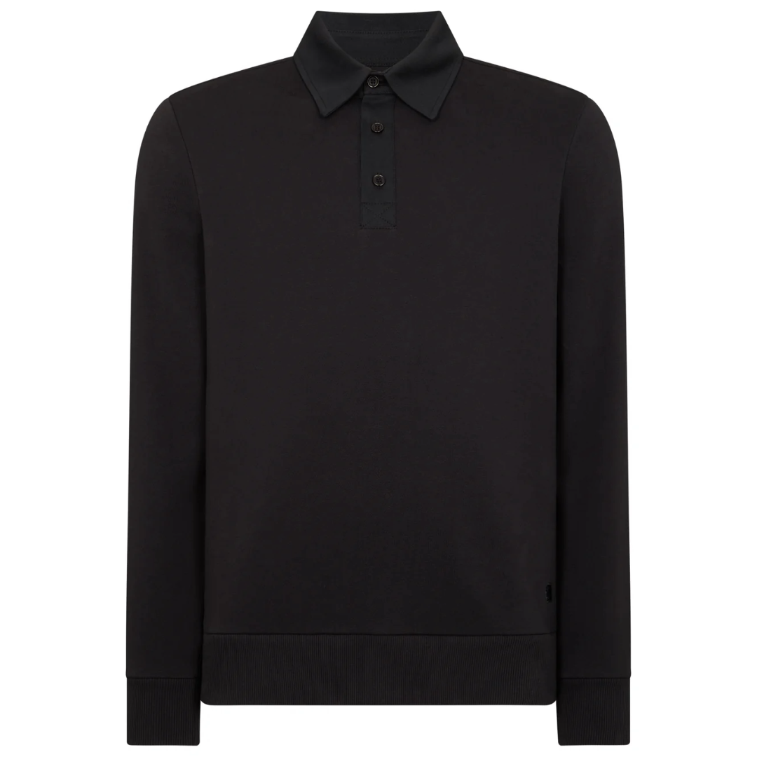 Remus Regular Fit Cotton-Stretch Jersey Polo Shirt - Black