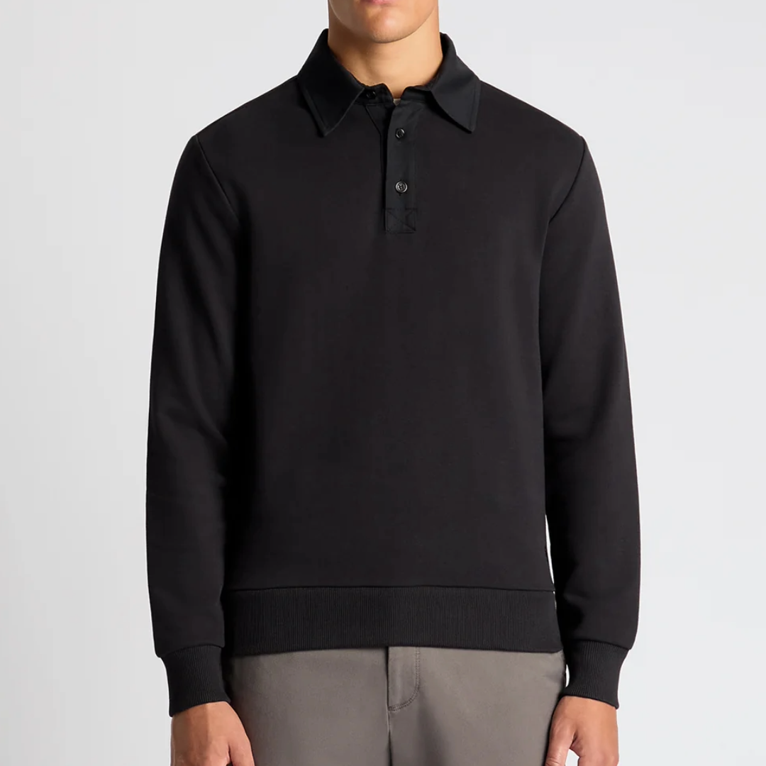 Remus Regular Fit Cotton-Stretch Jersey Polo Shirt - Black