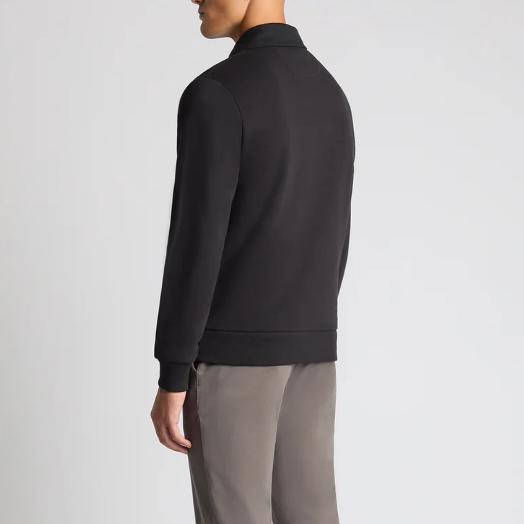 Remus Regular Fit Cotton-Stretch Jersey Polo Shirt - Black