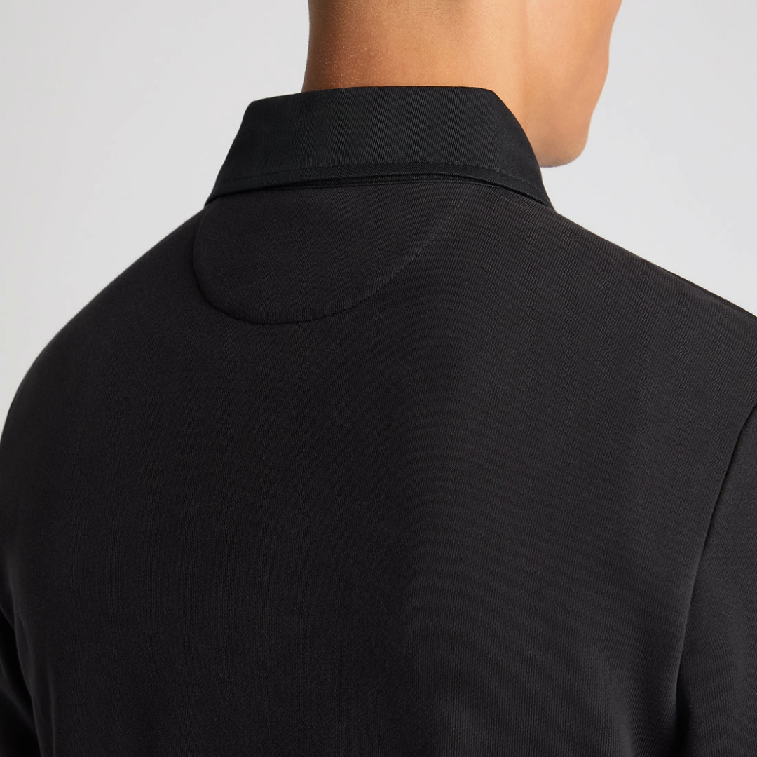 Remus Regular Fit Cotton-Stretch Jersey Polo Shirt - Black