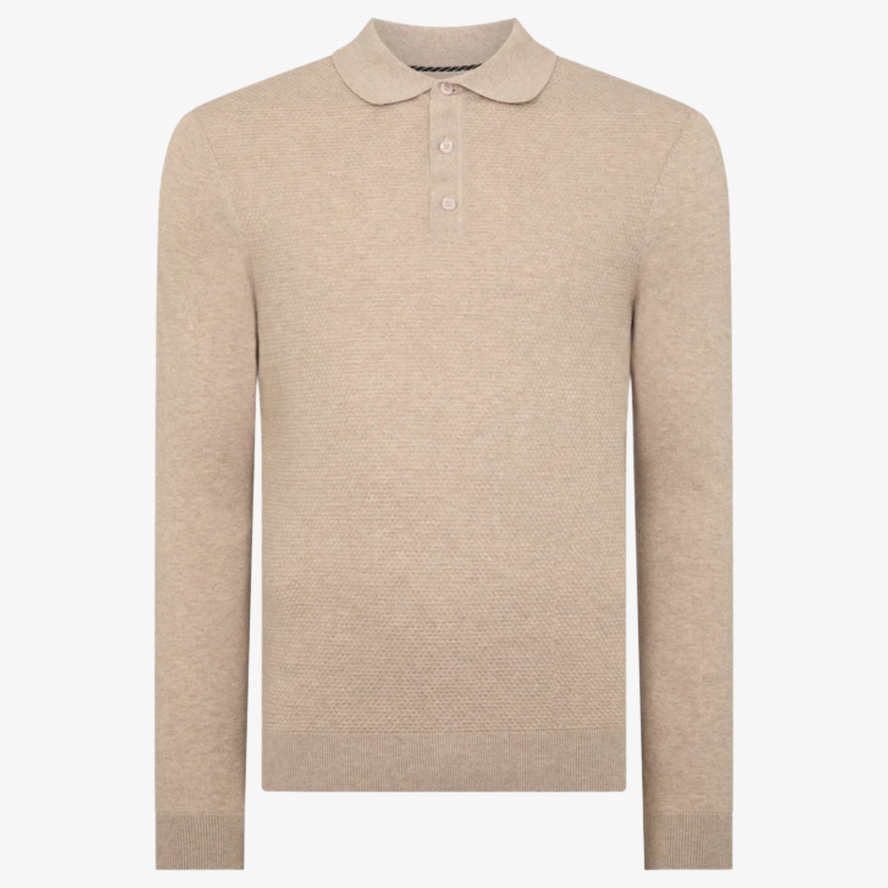 Remus Slim Fit Cotton Knitted Polo - Beige