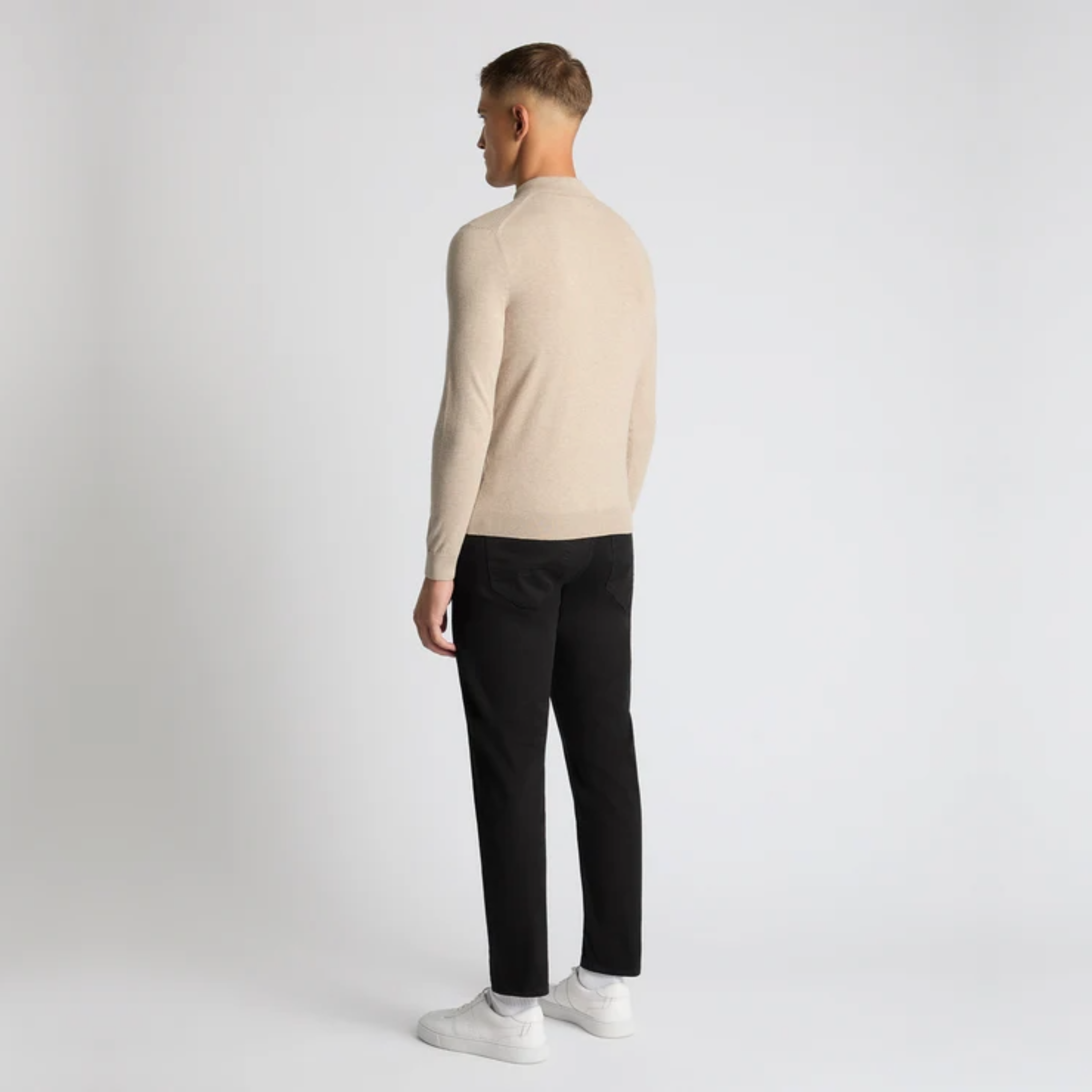 Remus Slim Fit Cotton Knitted Polo - Beige