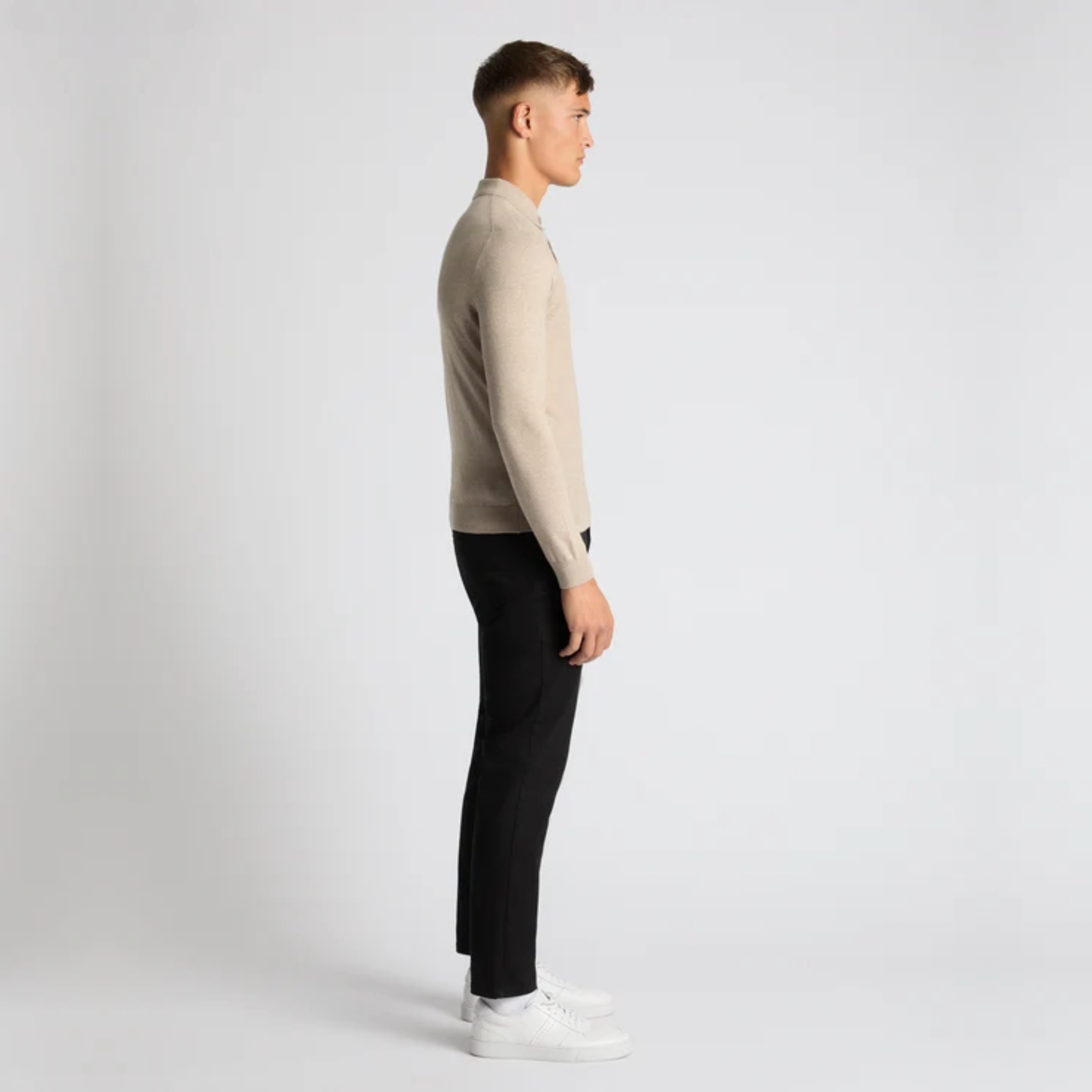 Remus Slim Fit Cotton Knitted Polo - Beige