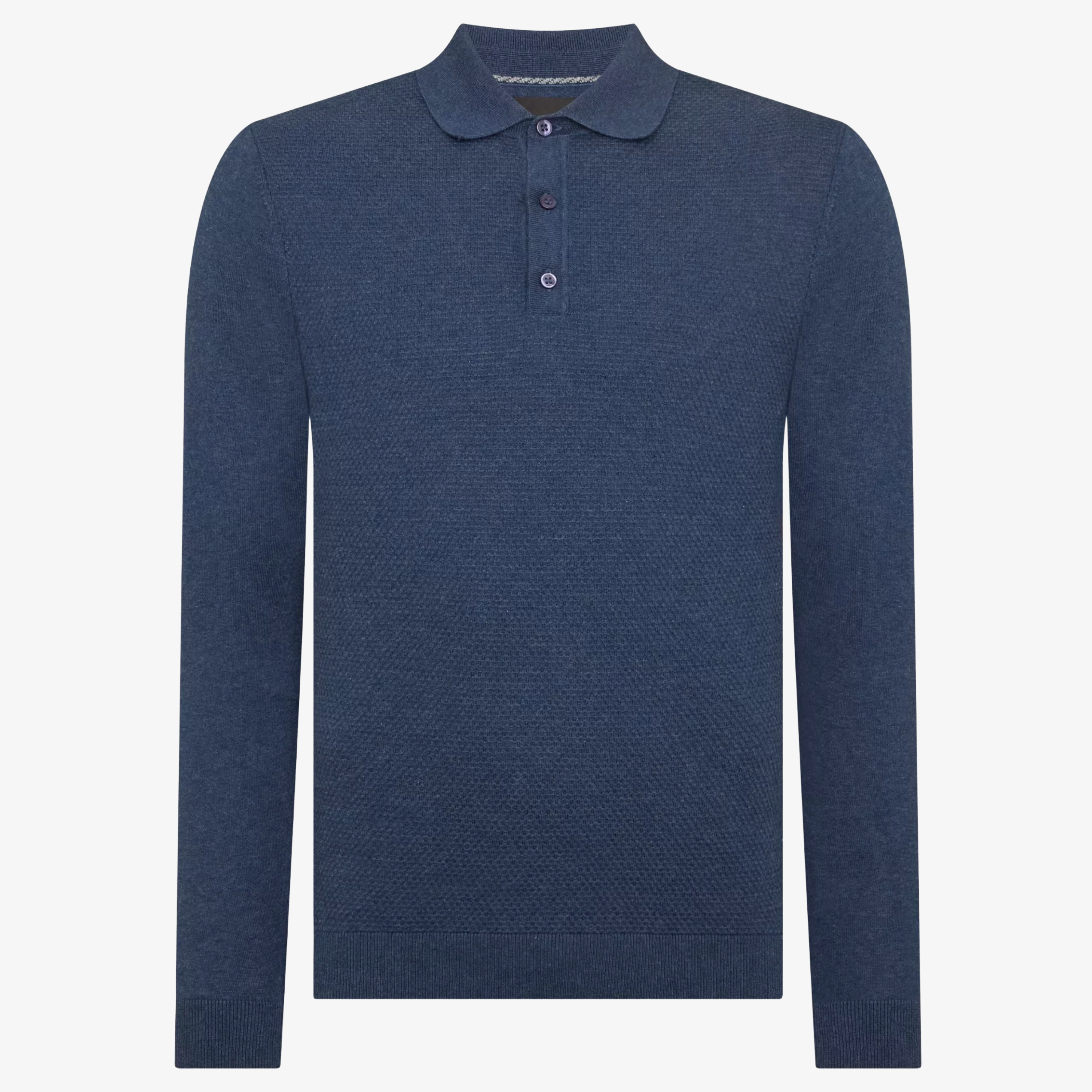 Remus Slim Fit Cotton Knitted Polo - Blue