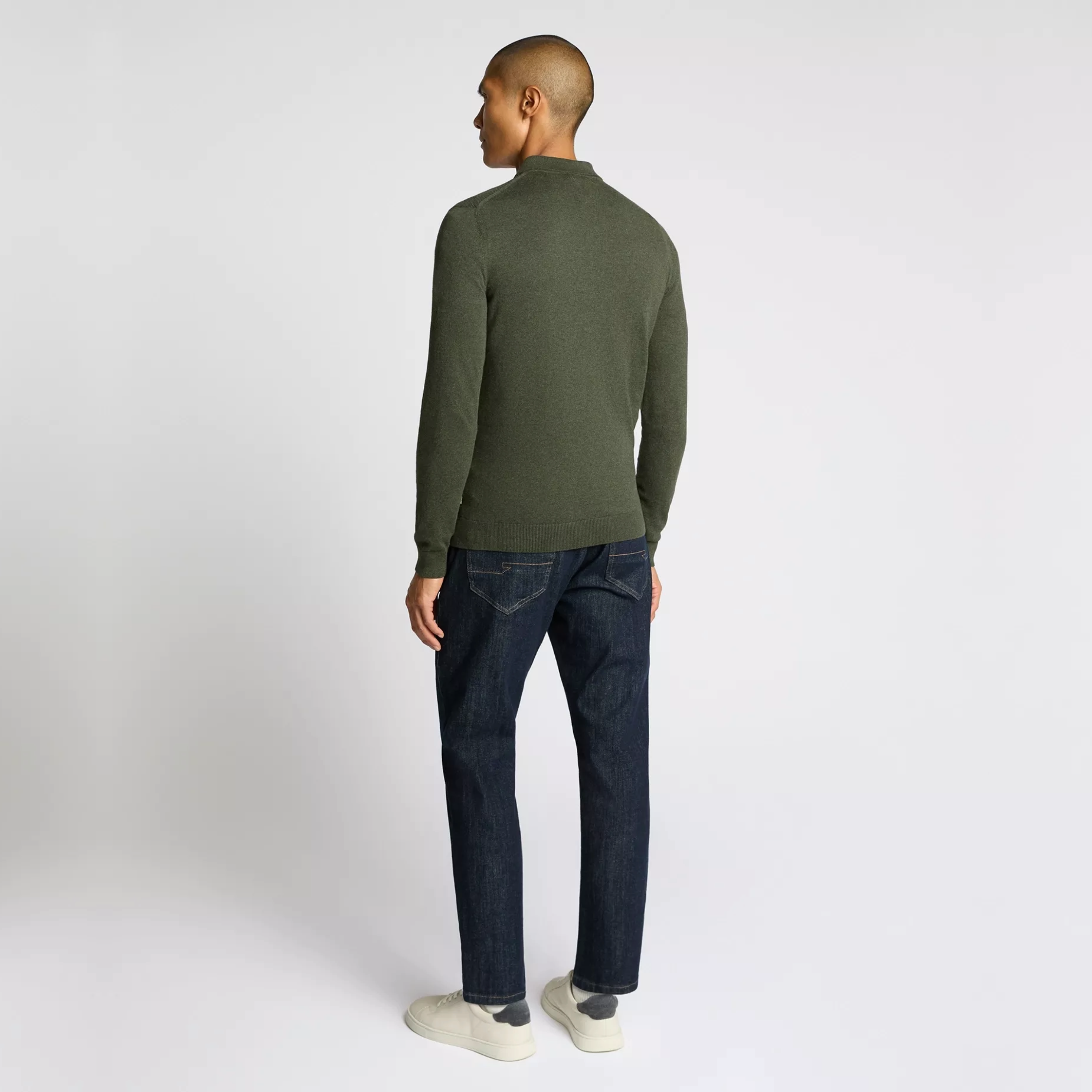 Remus Slim Fit Cotton Knitted Polo - Green