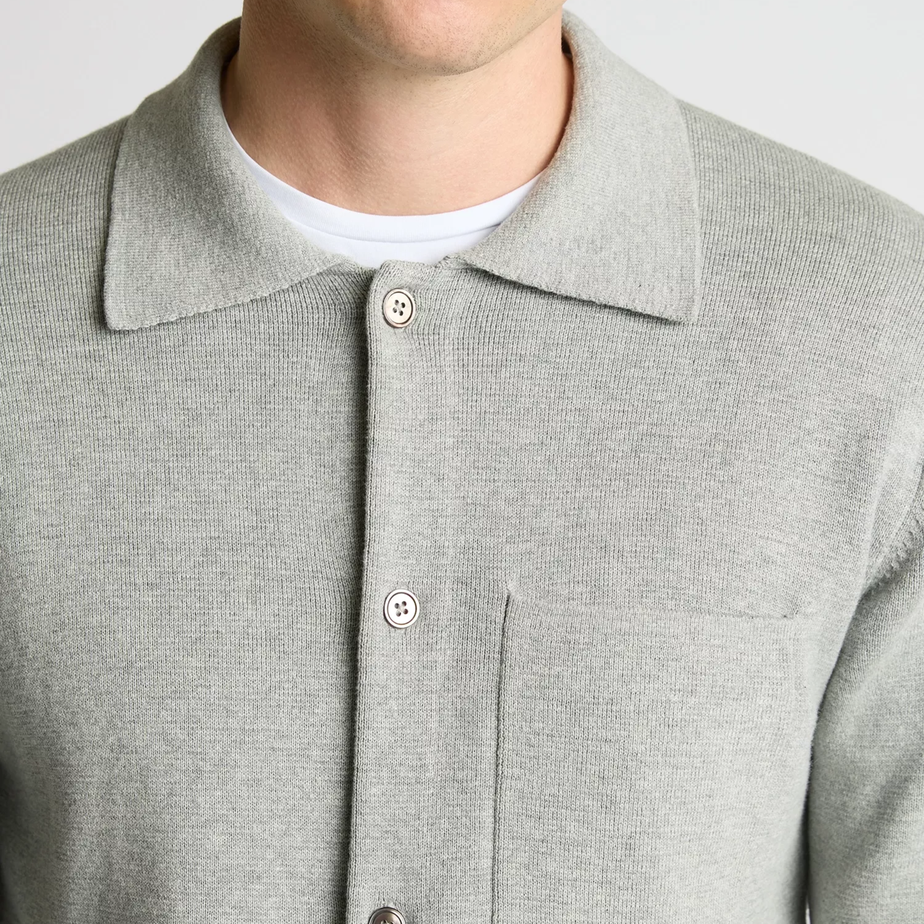 Remus Polo Collar Cardigan - Light Grey