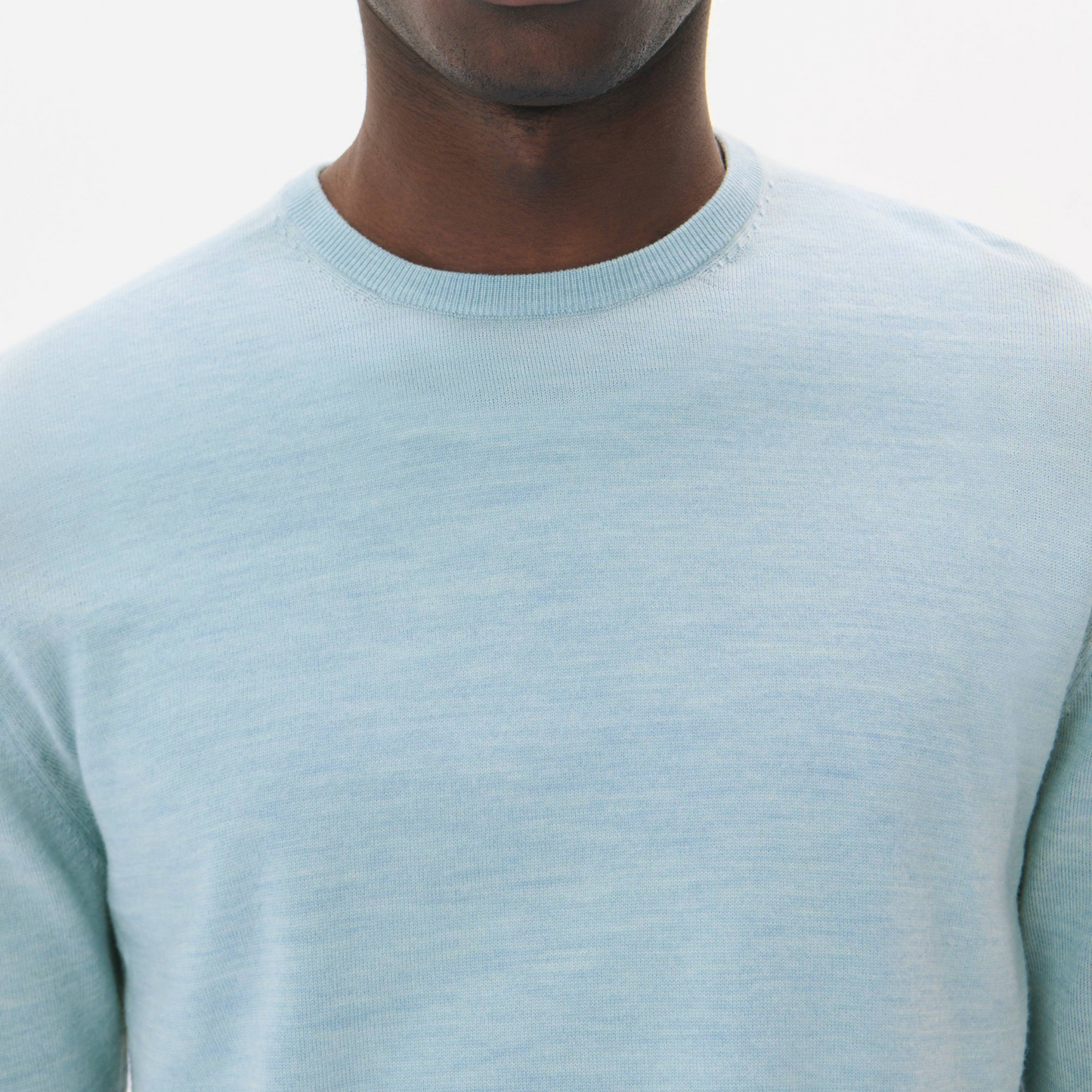 Matinique Margrate Merino Wool Crew - Chambray Blue