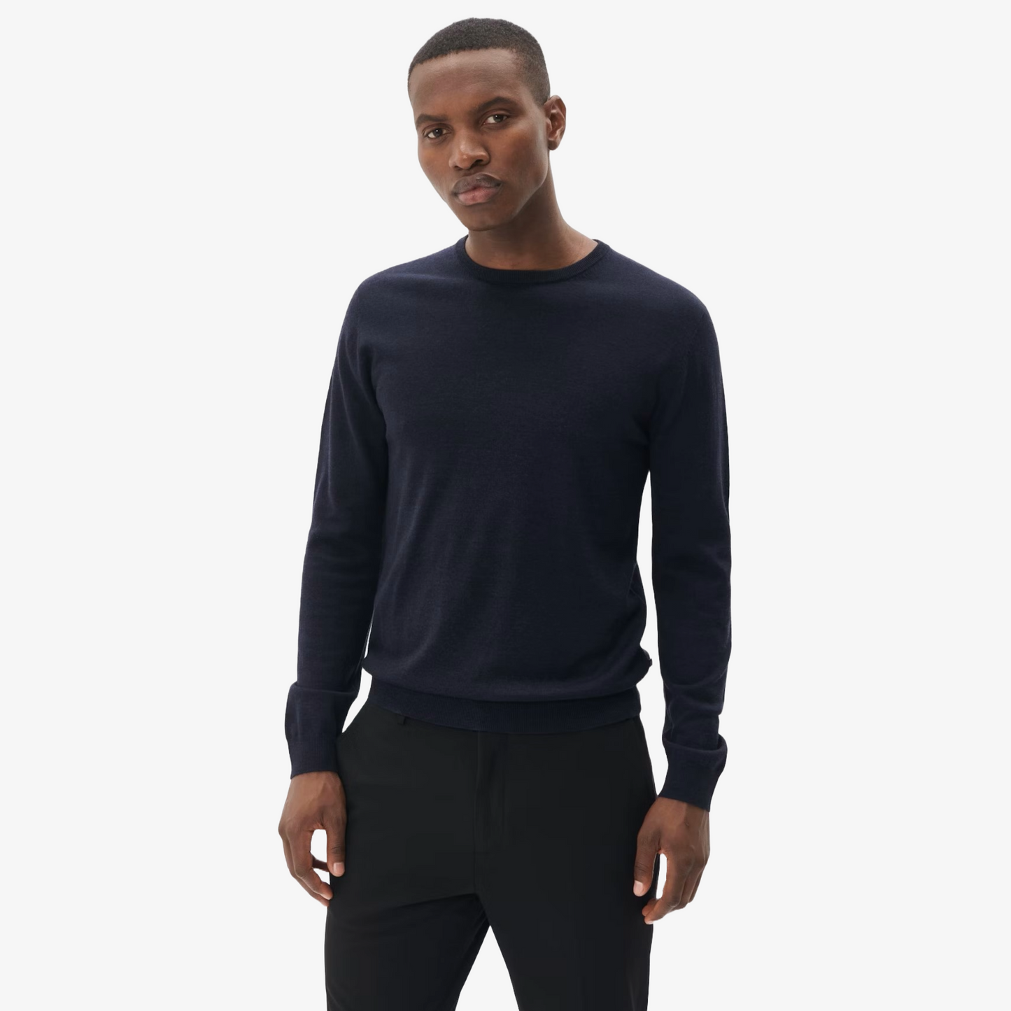 Matinique Margrate Merino Wool Crew - Dark Navy