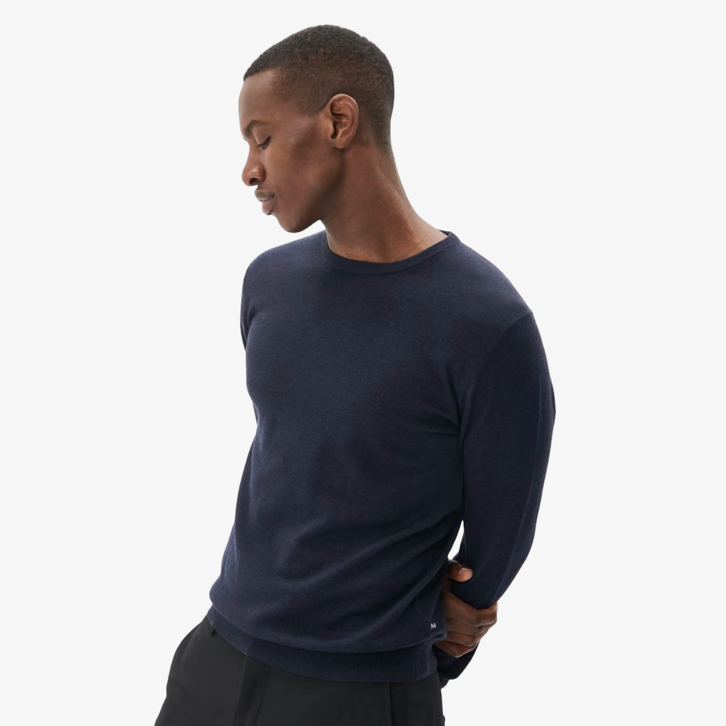 Matinique Margrate Merino Wool Crew - Dark Navy