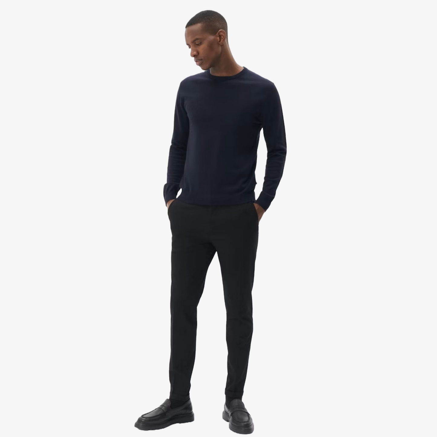 Matinique Margrate Merino Wool Crew - Dark Navy