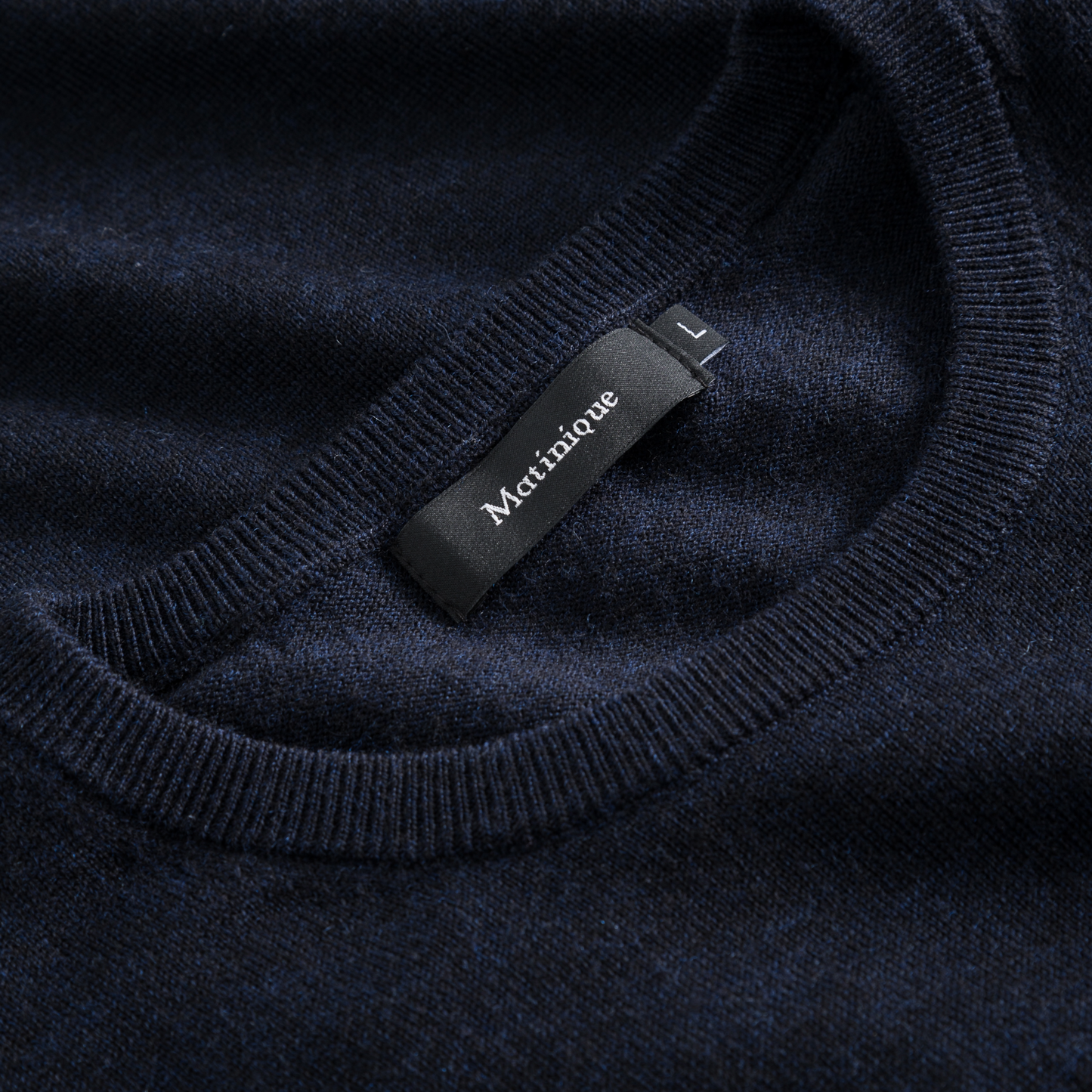 Matinique Margrate Merino Wool Crew - Dark Navy