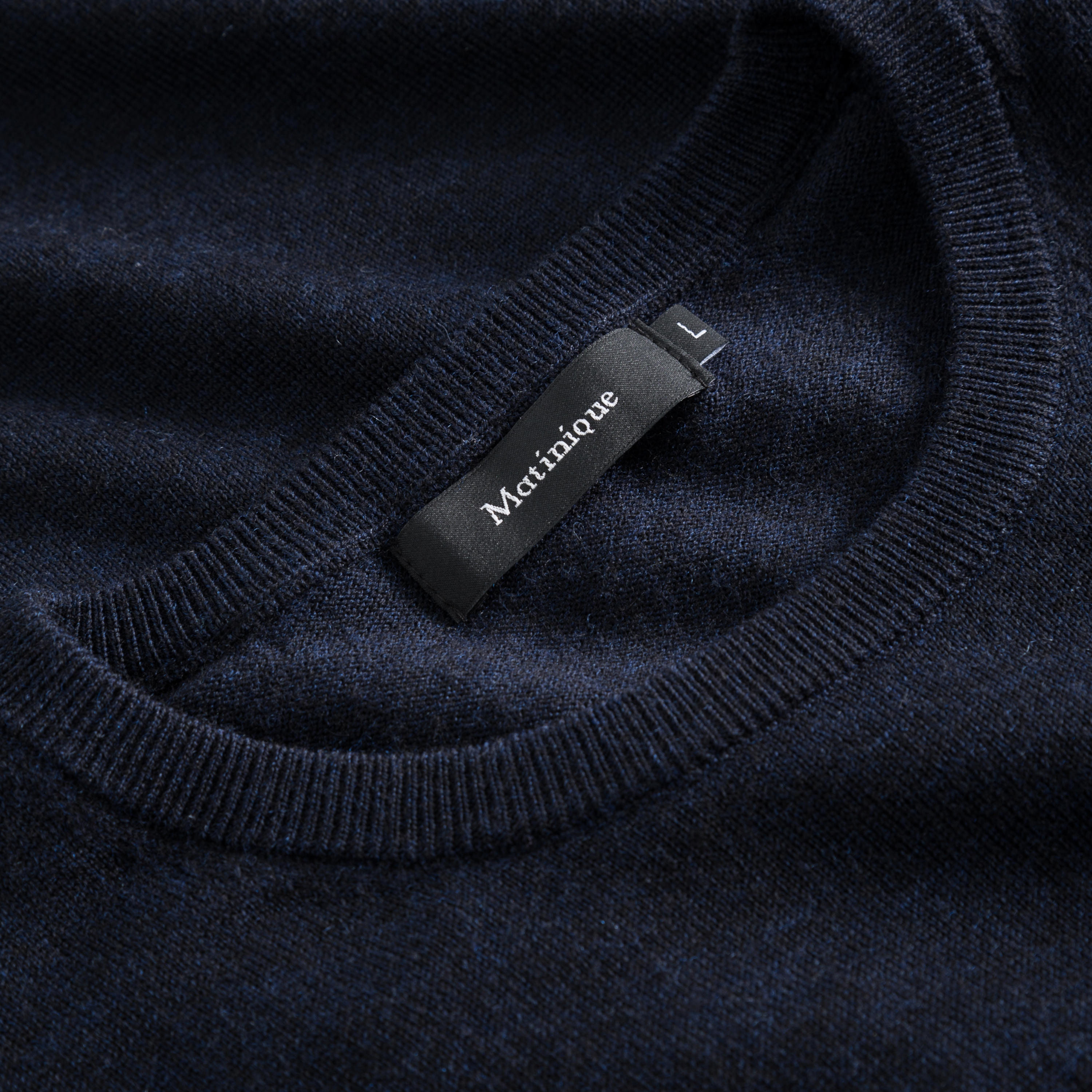 Matinique Margrate Merino Wool Crew - Dark Navy