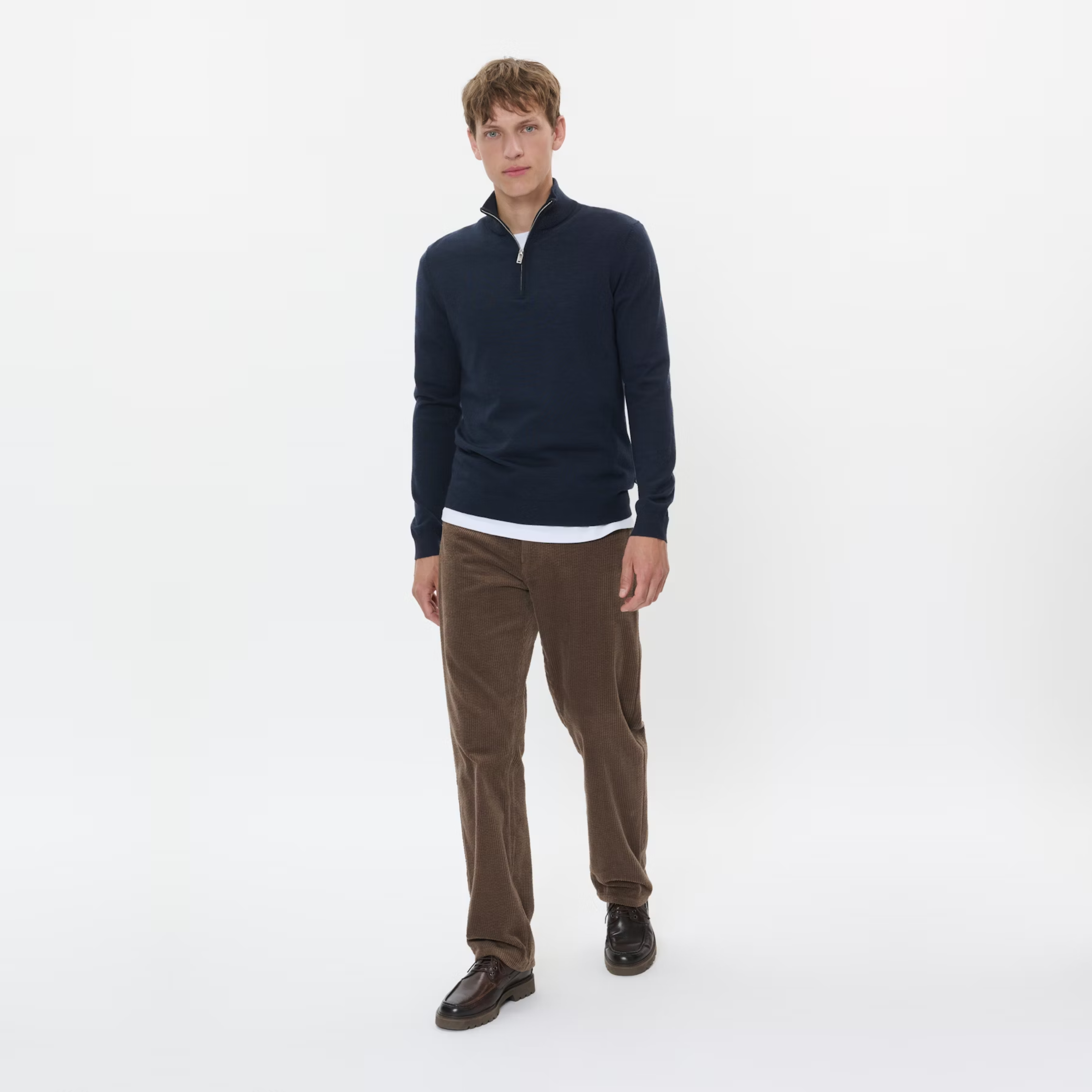 Matinique Mamason Merino Wool Half Zip Jumper - Dark Navy
