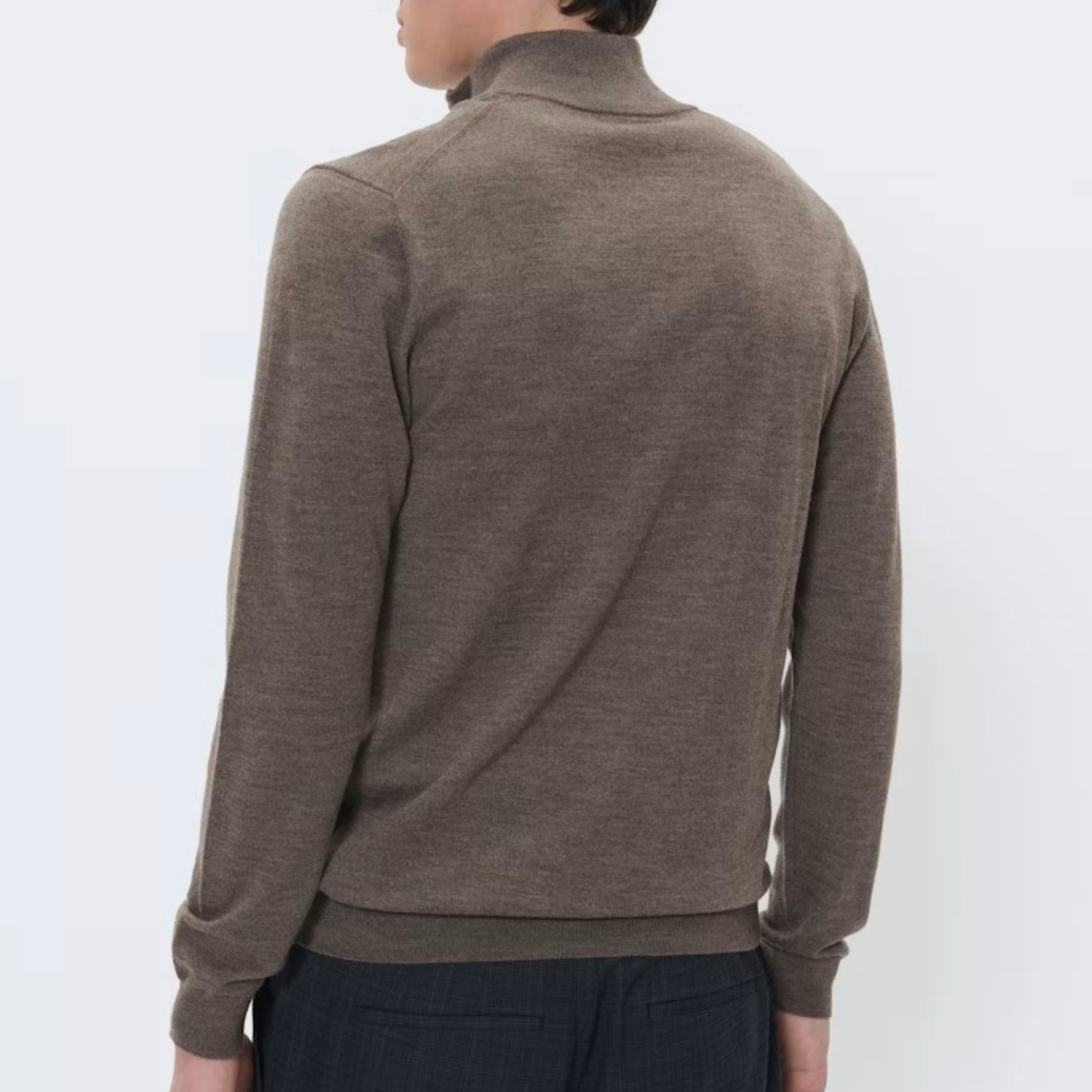 Matinique Mamason Merino Wool Half Zip Jumper - Brown