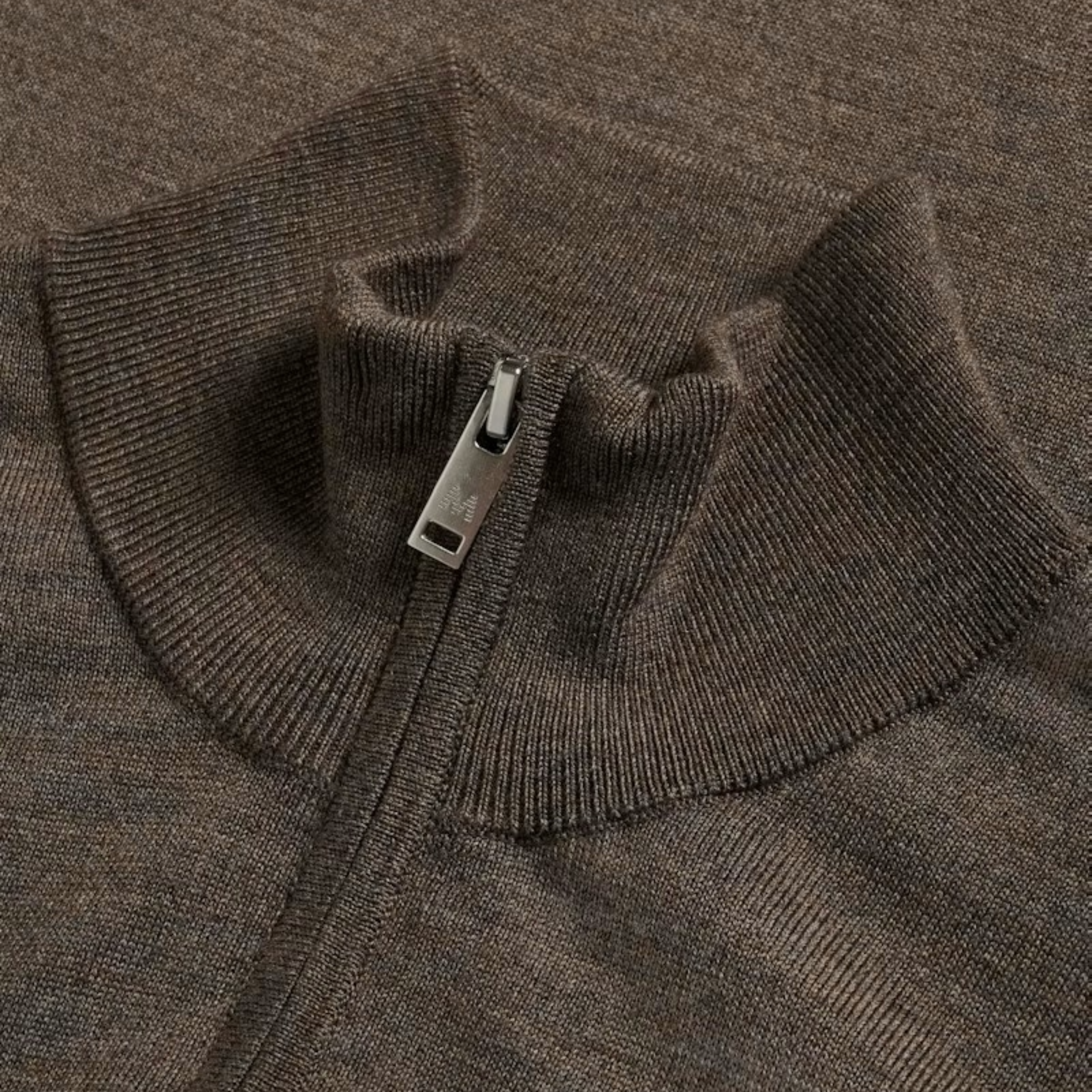 Matinique Mamason Merino Wool Half Zip Jumper - Brown