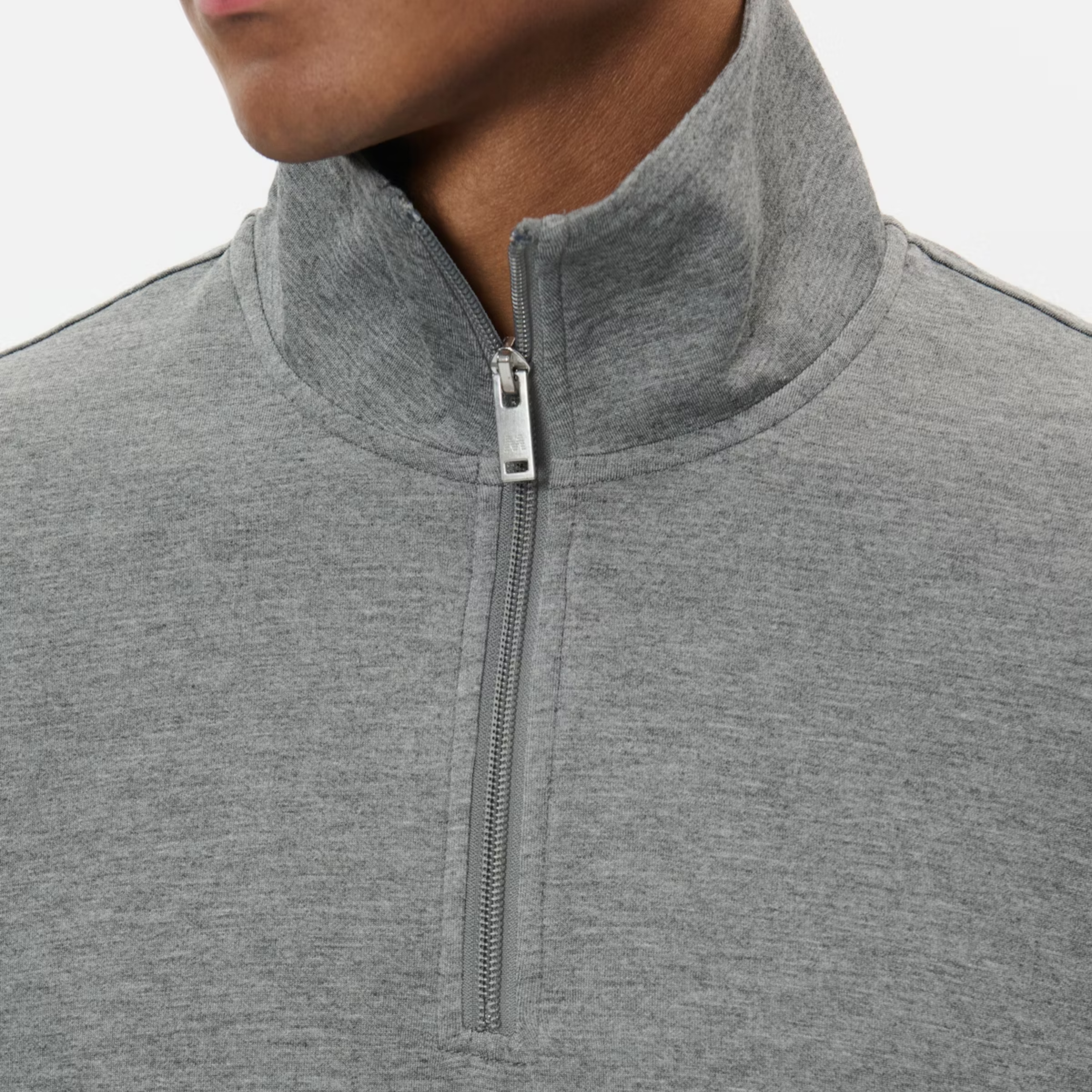 Matinique MAkade Half Zip Sweatshirt - Medium Grey Melange