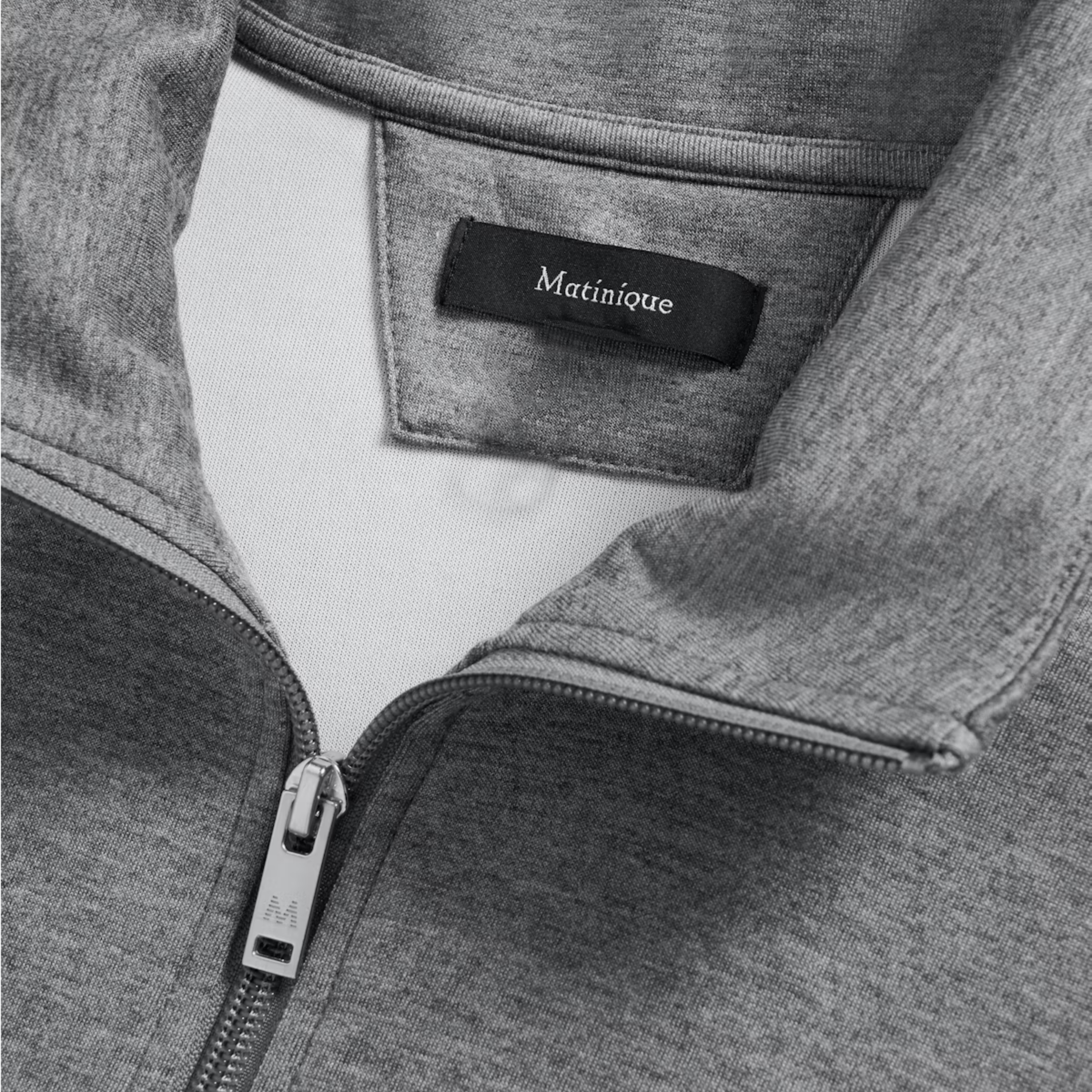Matinique MAkade Half Zip Sweatshirt - Medium Grey Melange
