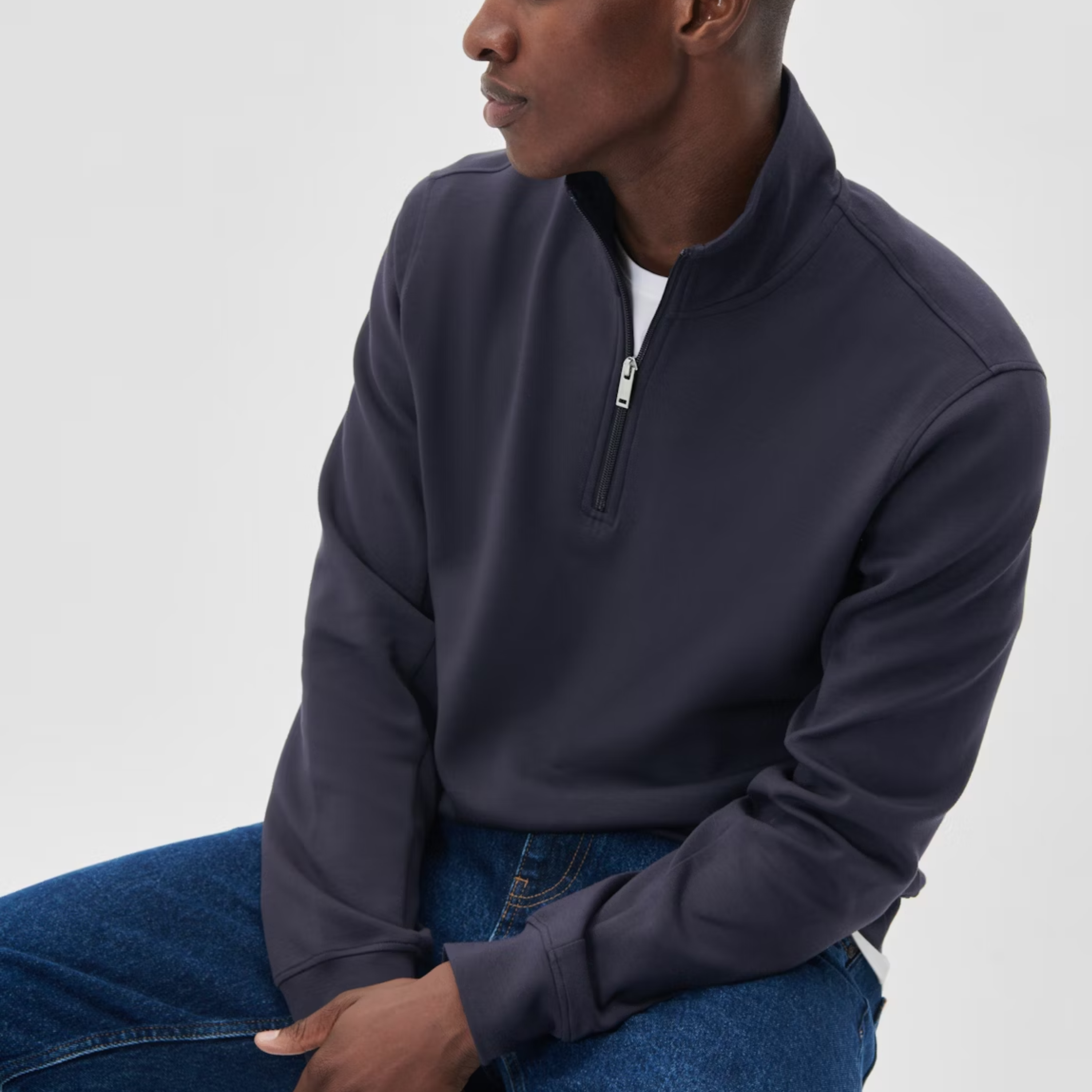 Matinique MAkade Half Zip Sweatshirt - Navy