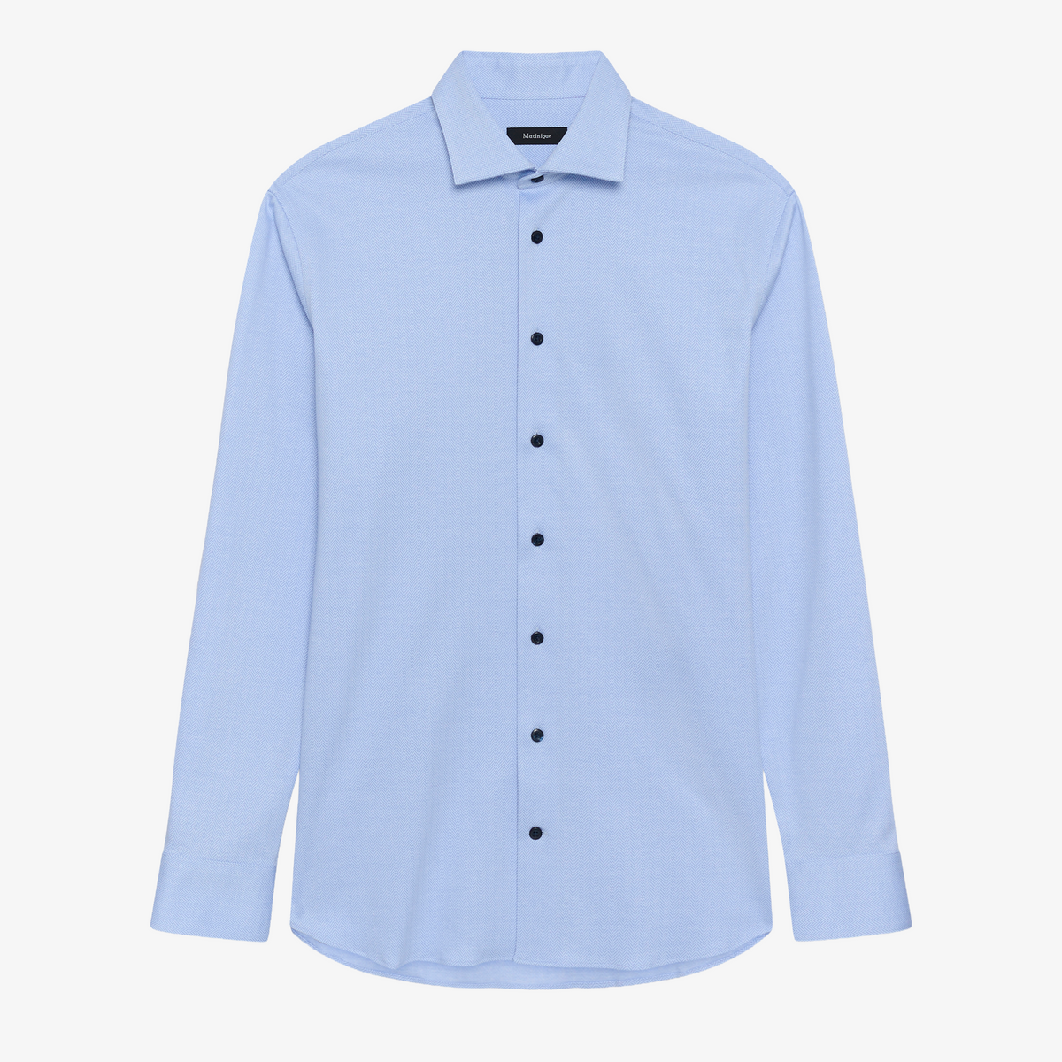 Matinique Mamarc Tonal Herringbone Shirt - Light Blue