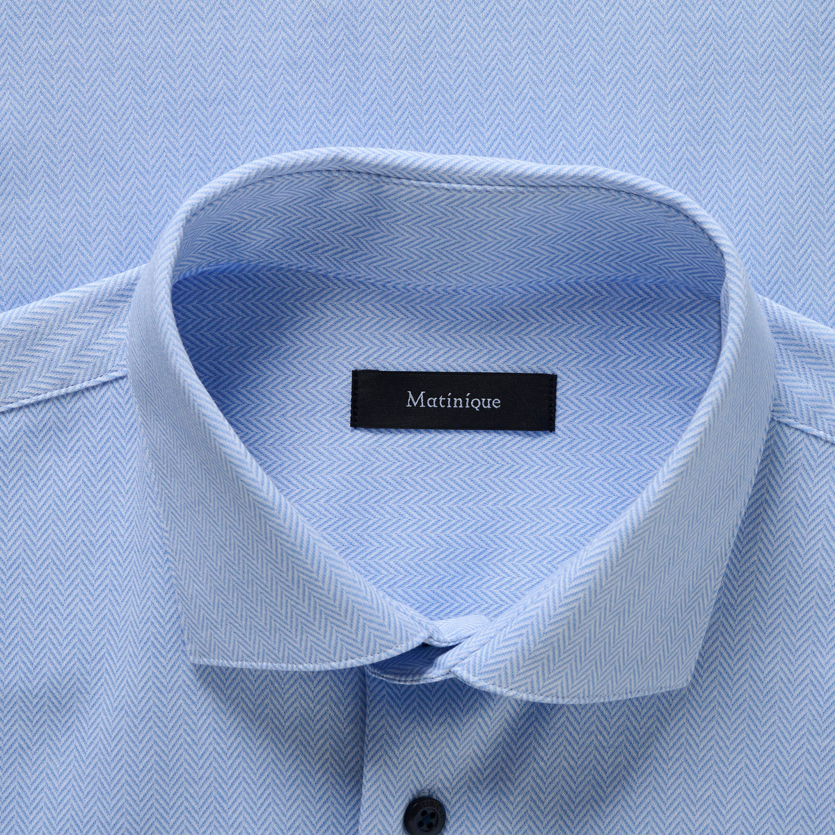 Matinique Mamarc Tonal Herringbone Shirt - Light Blue
