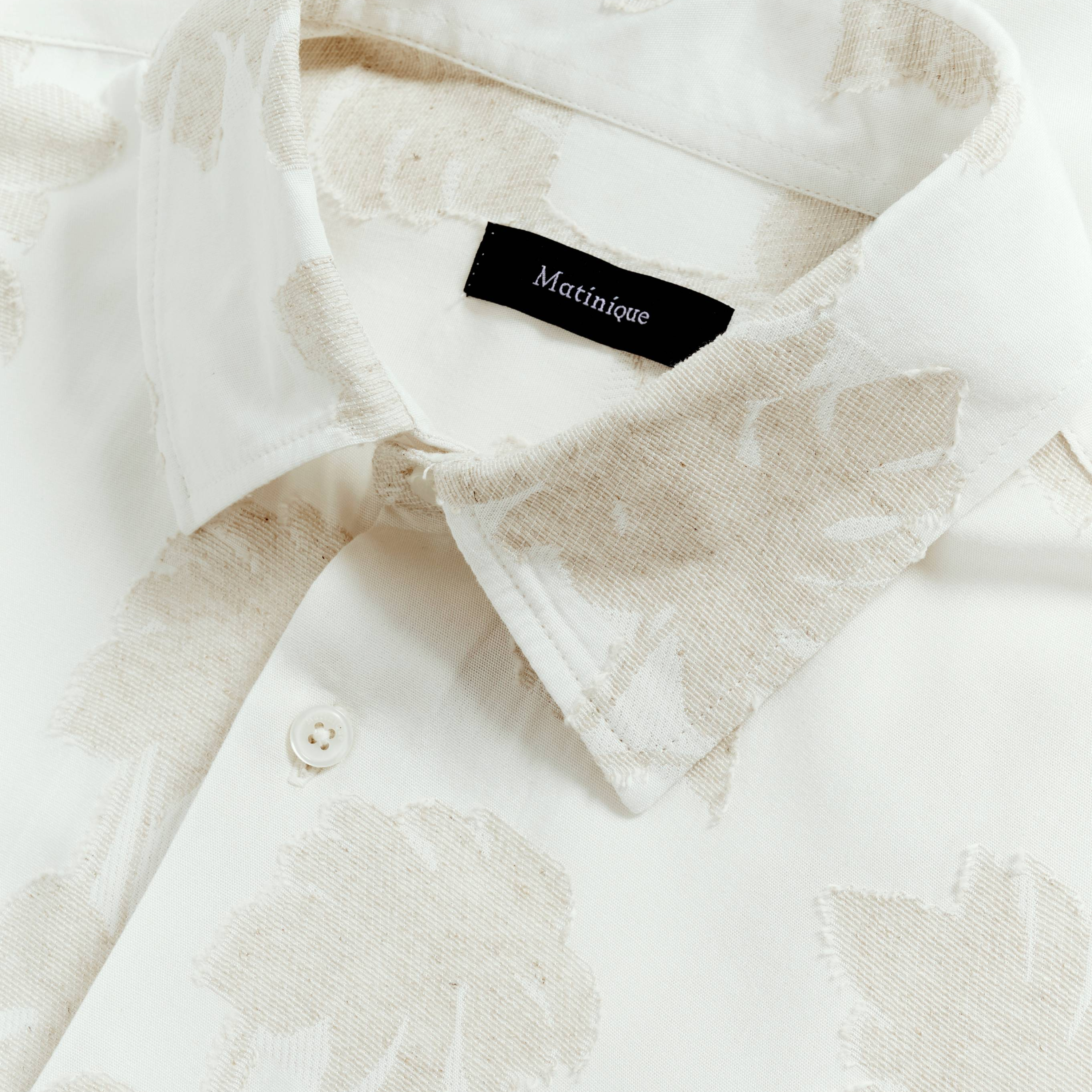 Matinique Maklampo Textured Printed Short Sleeve Shirt - Fog