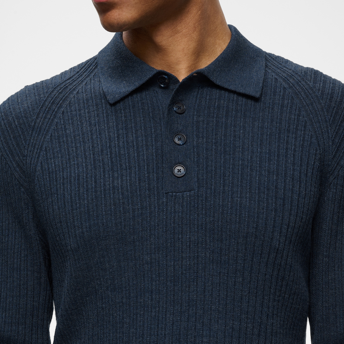 Matinique Makerone Ribbed Knitted Polo Shirt - Blue Nights