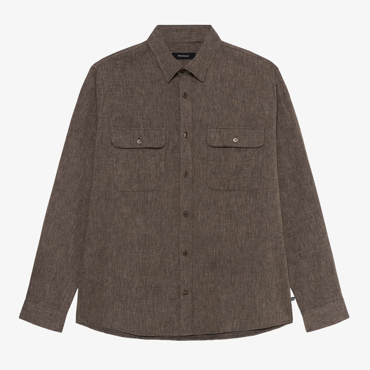 Matinique Machristaldo Textured Overshirt - Turkish Coffee