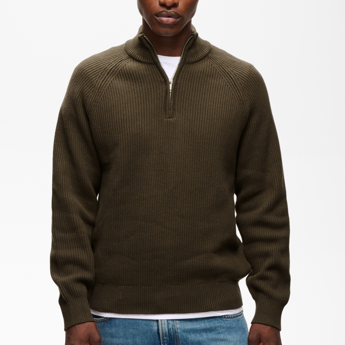 Matinique Mahellson Half Zip Knitted Jumper - Turkish Coffee