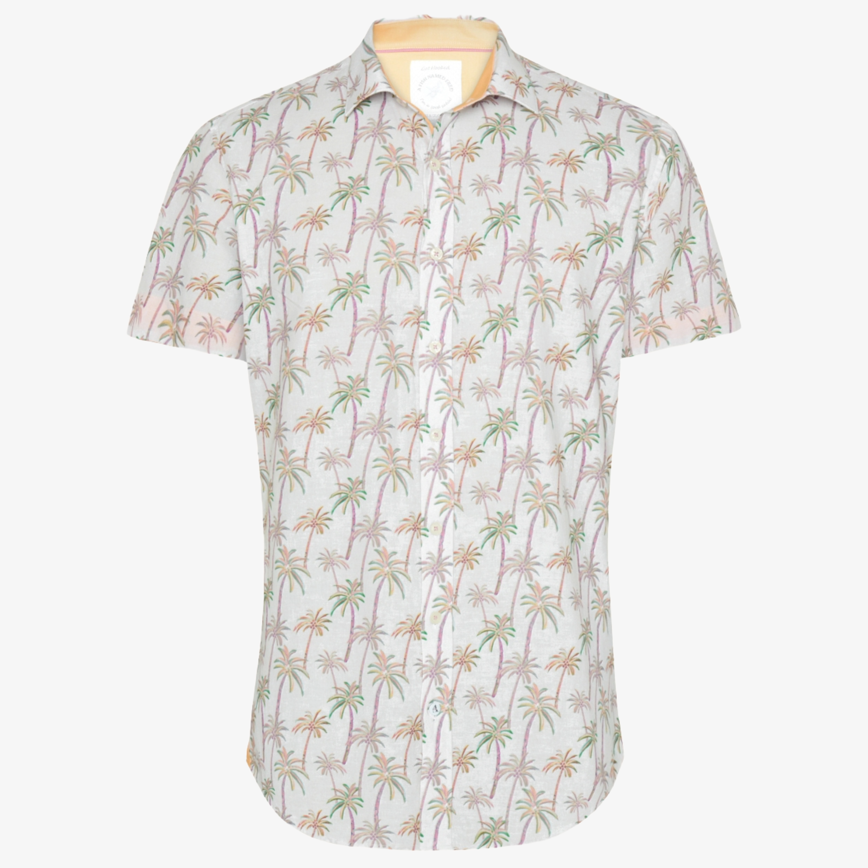 A Fish Named Fred Palm Trees Short Sleeve Shirt - Multi