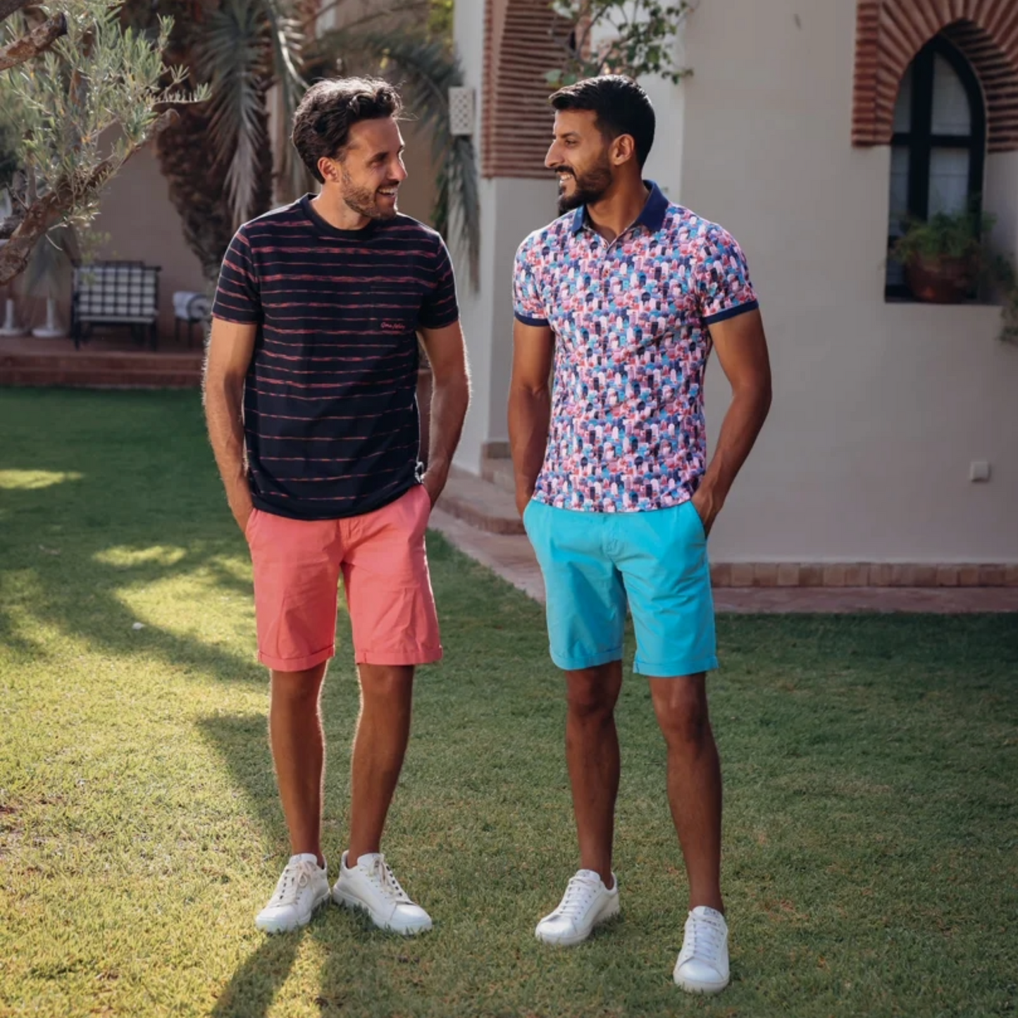 A Fish Named Fred Garment Dye Bermuda Shorts - Bright Pink