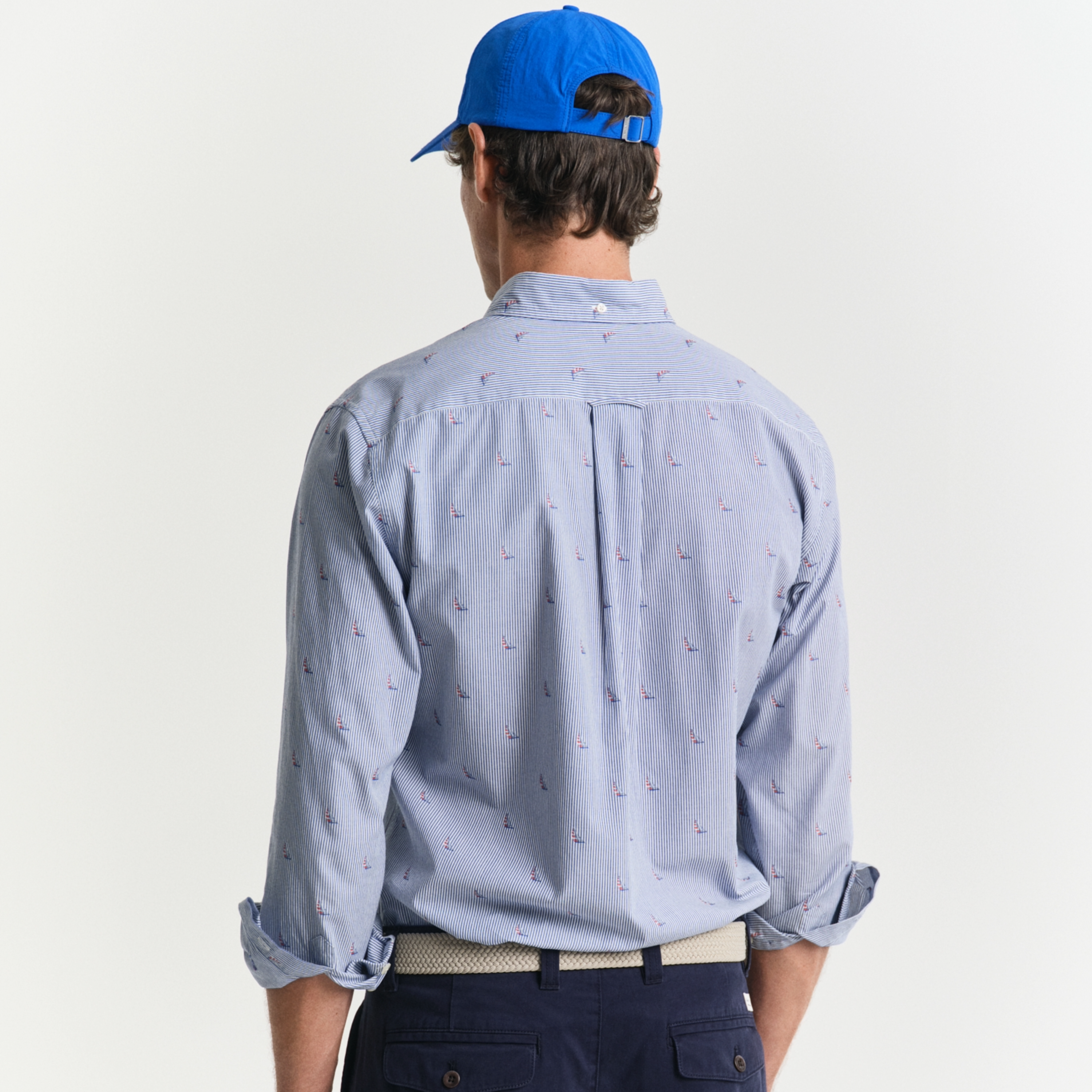 Gant Regular Fit Sailing Fil Coupé Shirt - College Blue