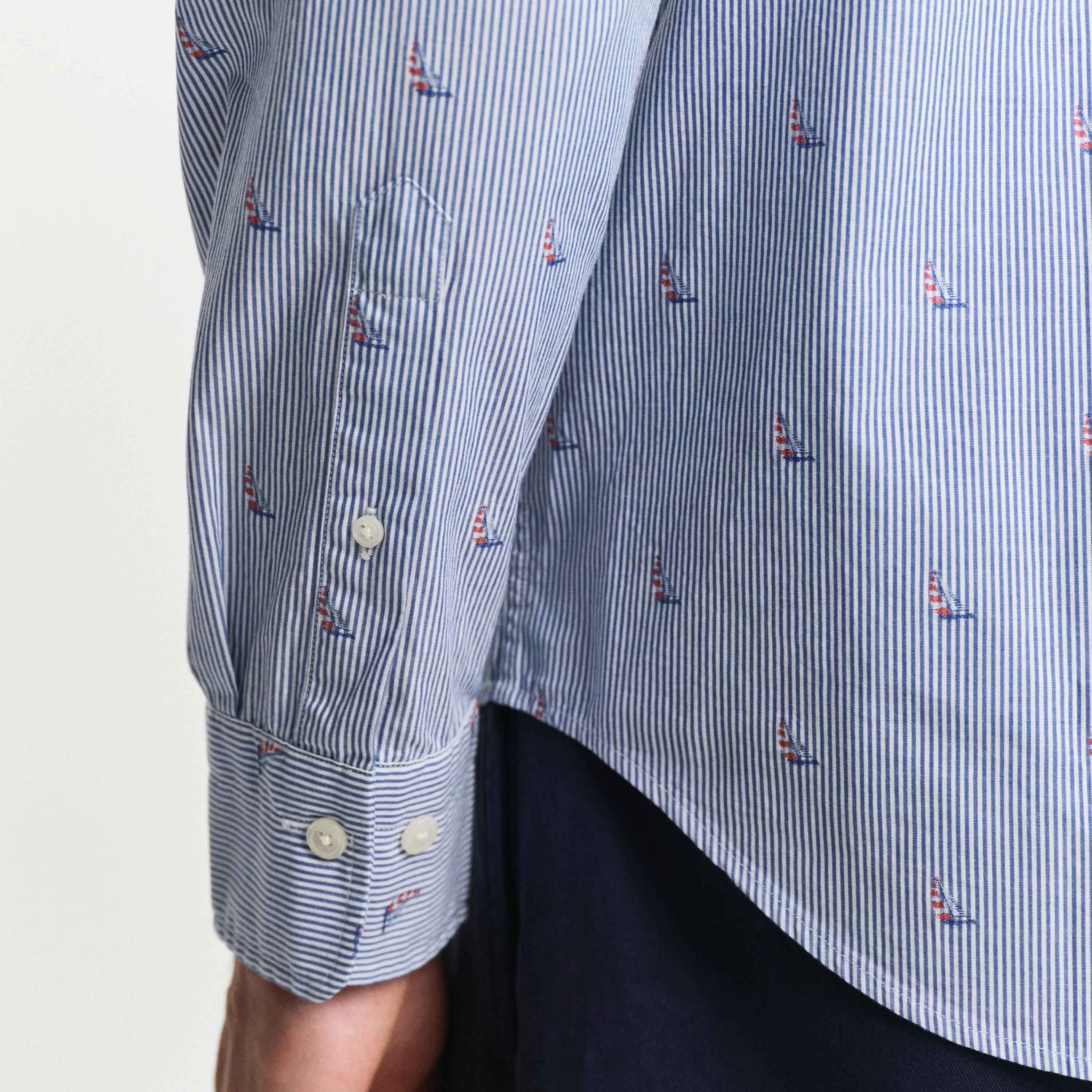 Gant Regular Fit Sailing Fil Coupé Shirt - College Blue