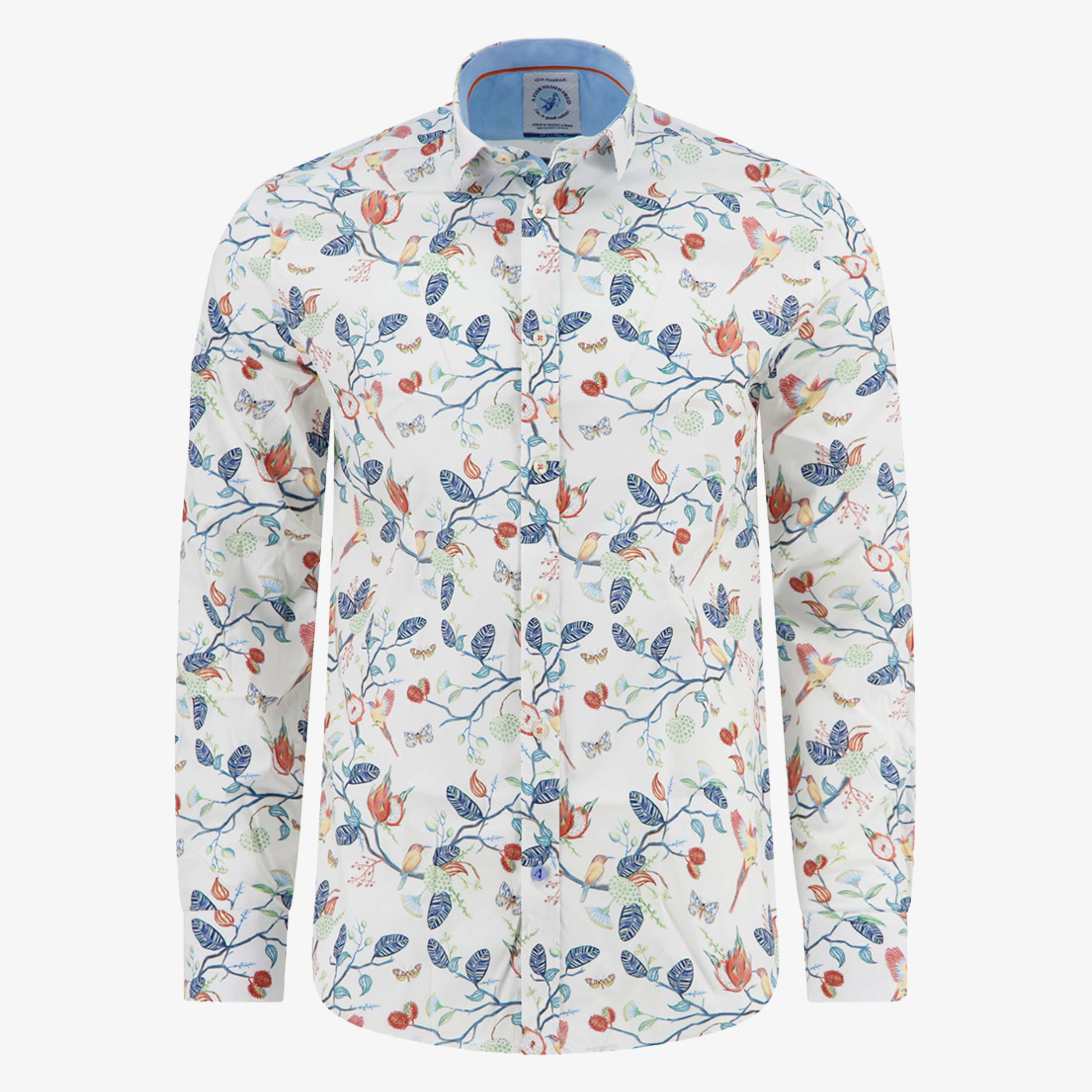 A Fish Named Fred Long Sleeve Birdy Blooms Shirt - Multicolour