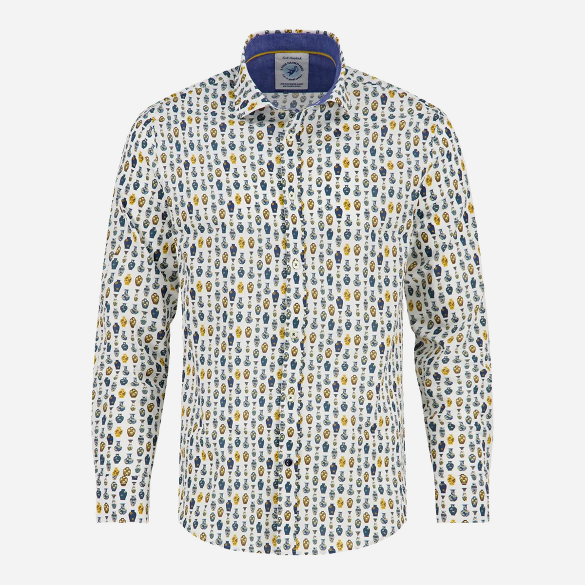 A Fish Named Fred Vase Printed Shirt - Gold Yellow