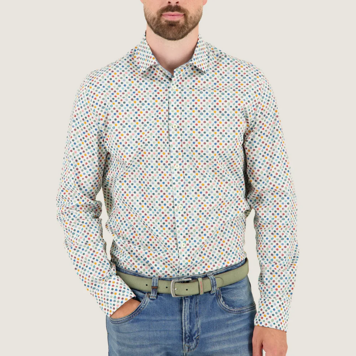 A Fish Named Fred Rounds Printed Shirt - Off White