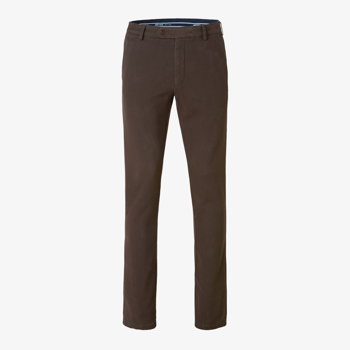 Meyer Bonn Modern Fit Cosy Twill Chinos - Dark Brown