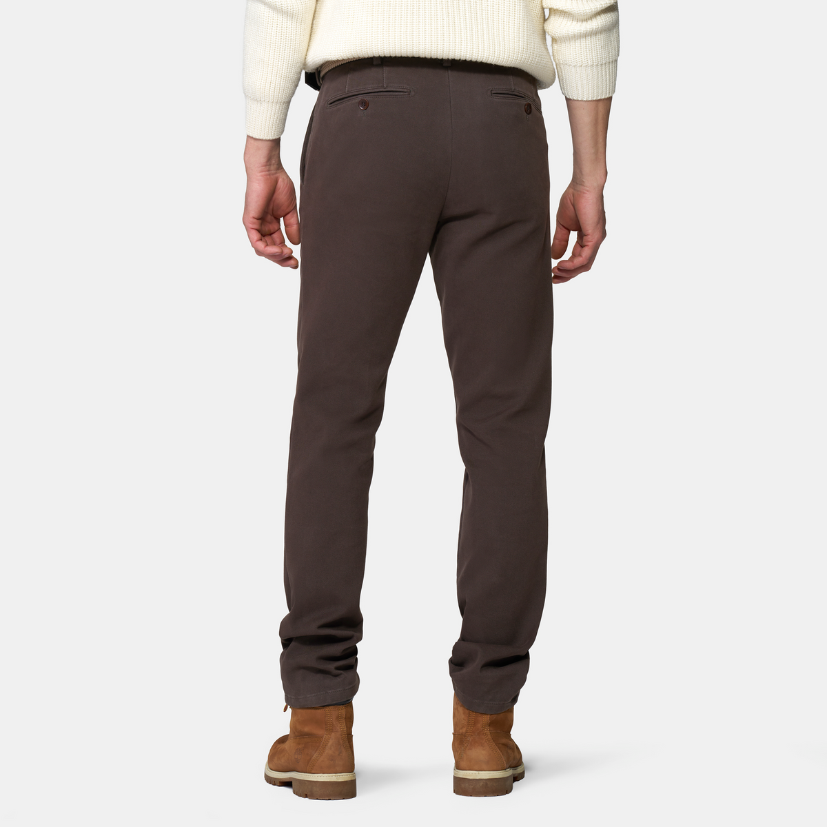 Meyer Bonn Modern Fit Cosy Twill Chinos - Dark Brown