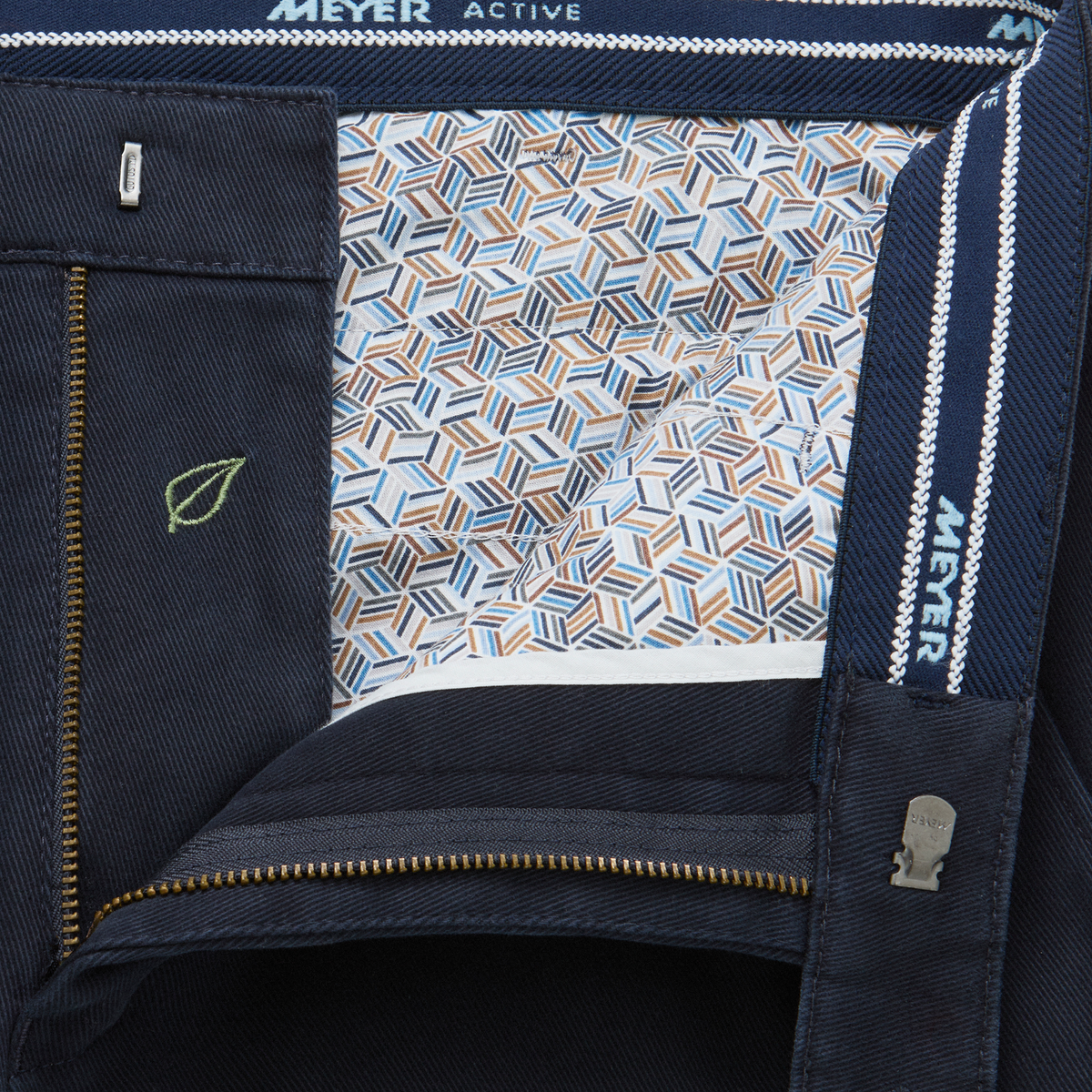 Meyer Bonn Modern Fit Cosy Twill Chinos - Navy