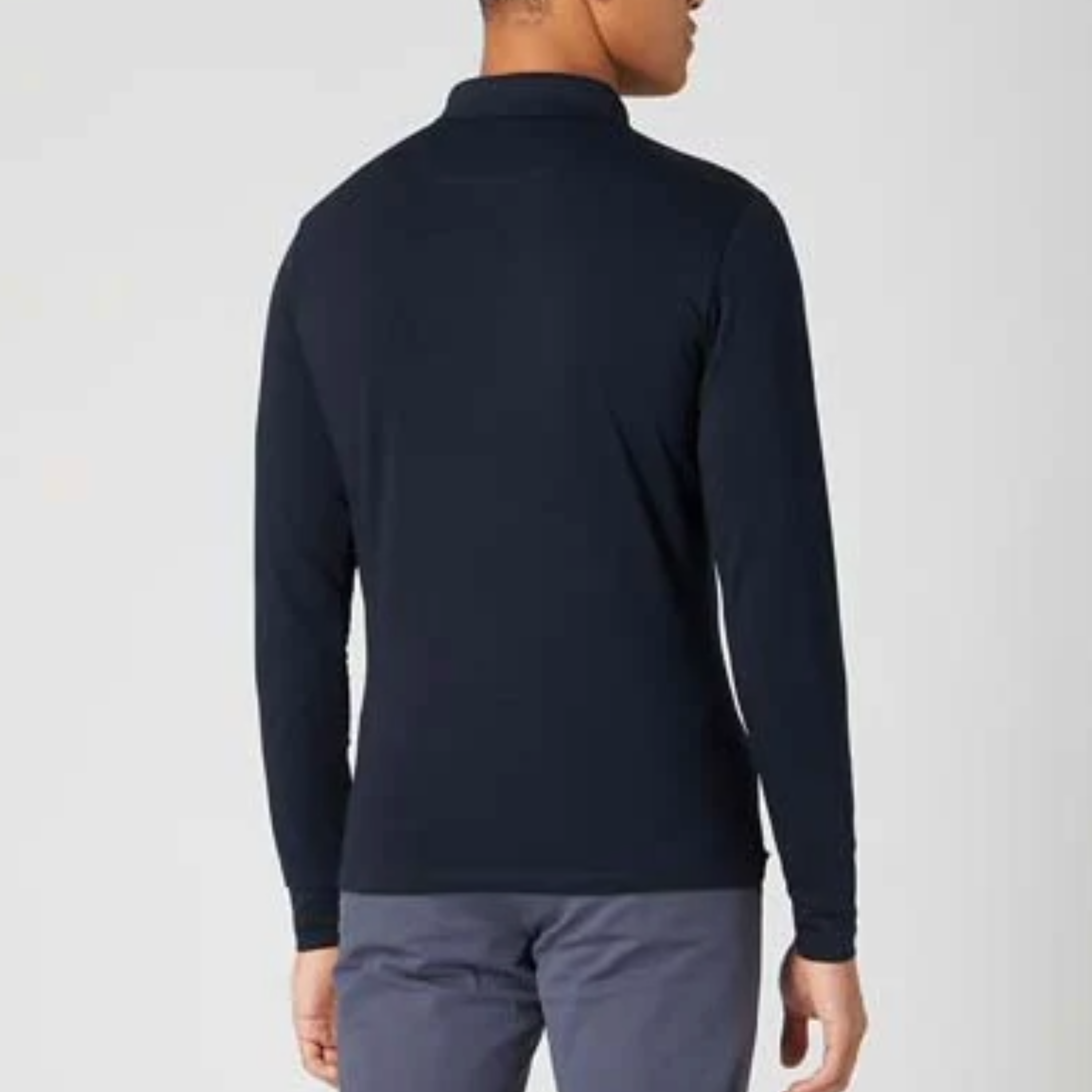 Remus Long Sleeve Button Polo Shirt - Navy
