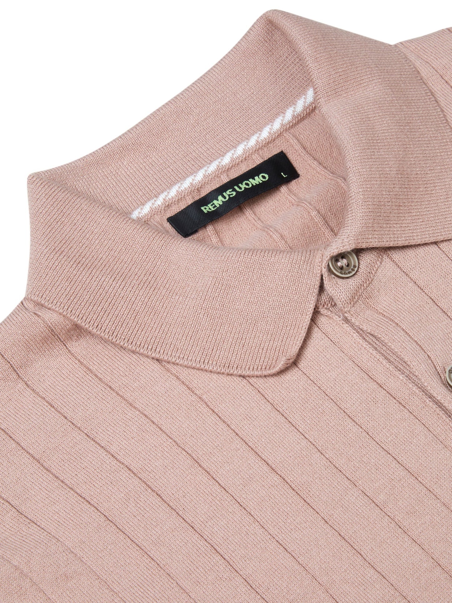 Remus Uomo Short Sleeve Knitted Polo Shirt - Pink