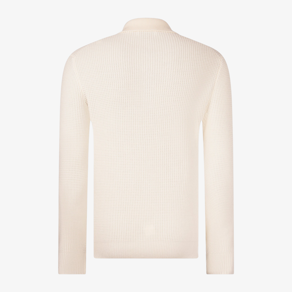 Gran Sasso Waffle Stitch Knitted Polo Jumper - Off White