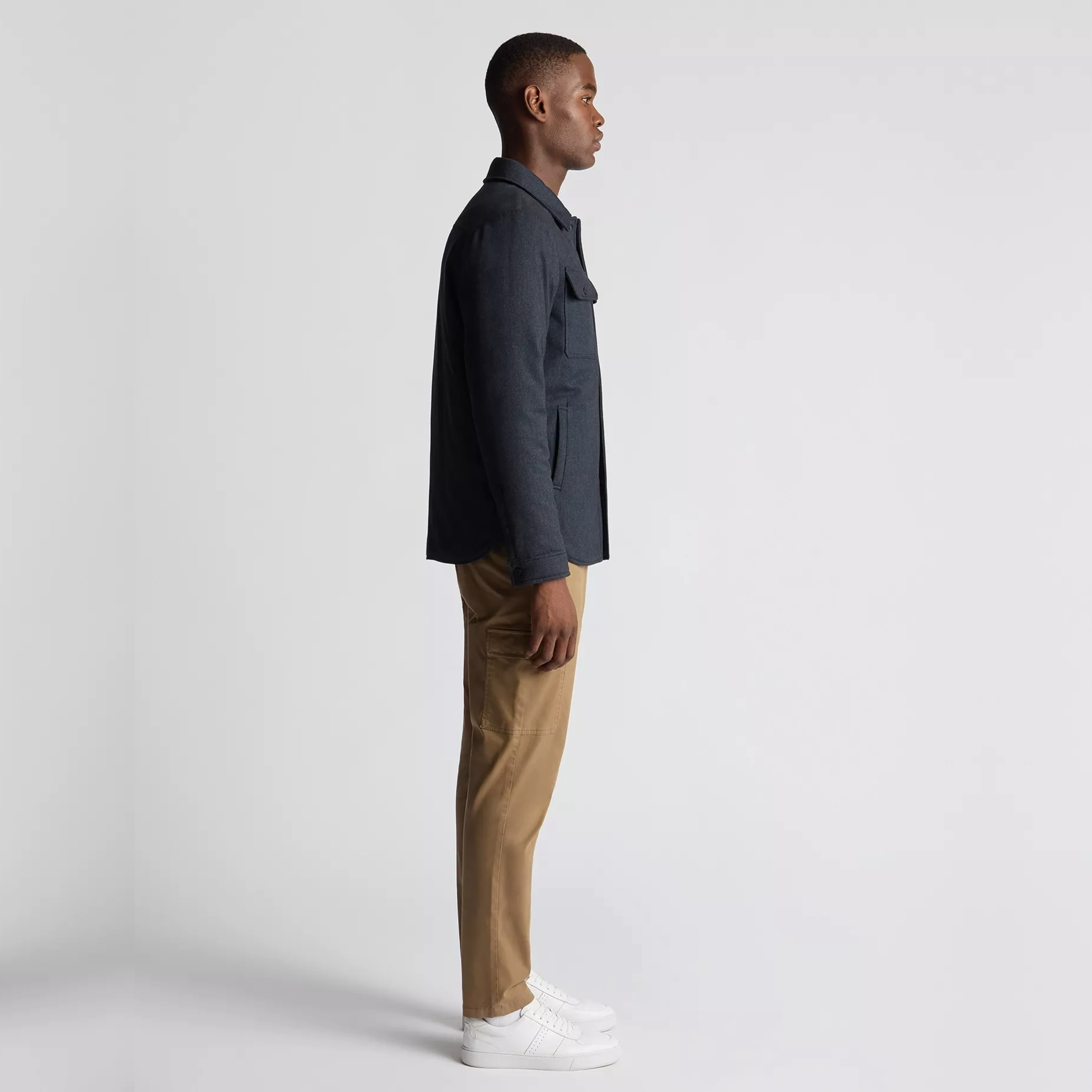 Remus Regular Fit Quilted Overshirt - Navy